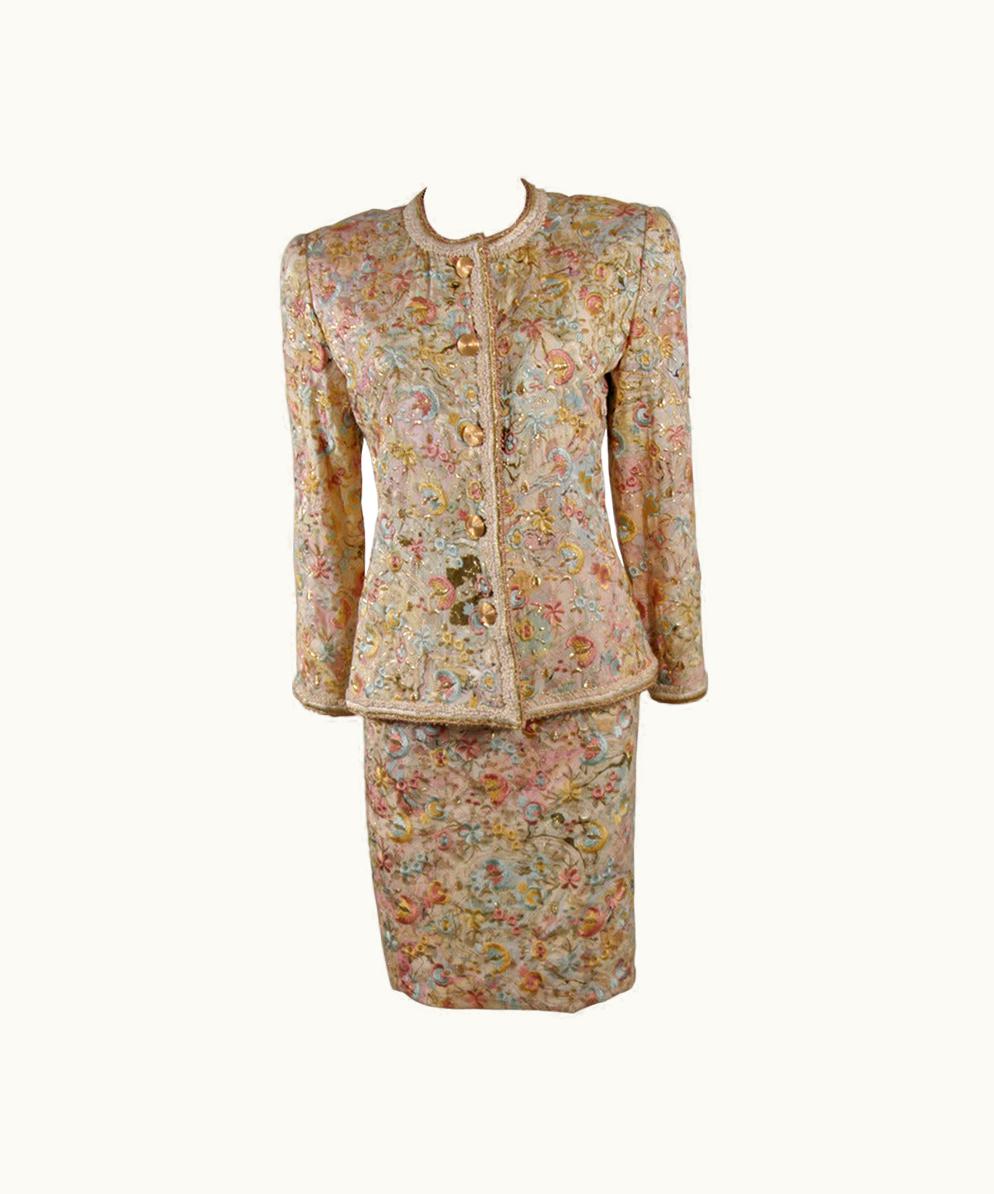 Oscar De La Renta Oscar De La Renta 4 Piece Baroque Skirt Suit