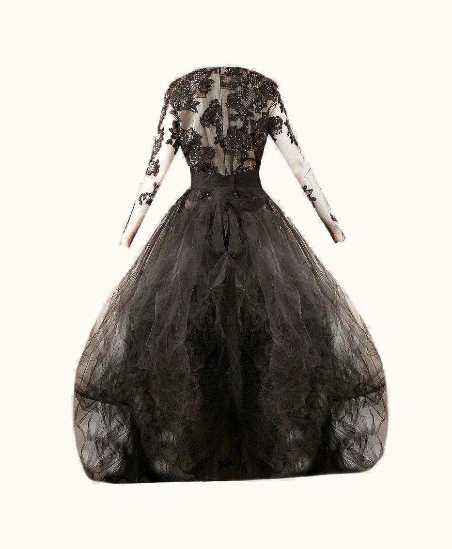 Oscar De La Renta Vintage Oscar De La Renta Black Lace Gown