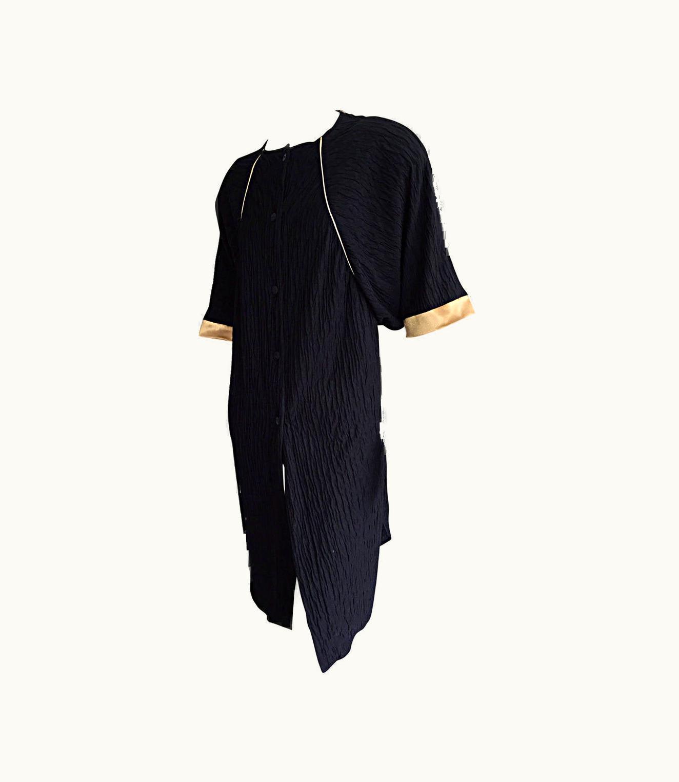 Oscar De La Renta Vintage Oscar De La Renta Black + Gold Tunic WS/S Dolman Sleeves