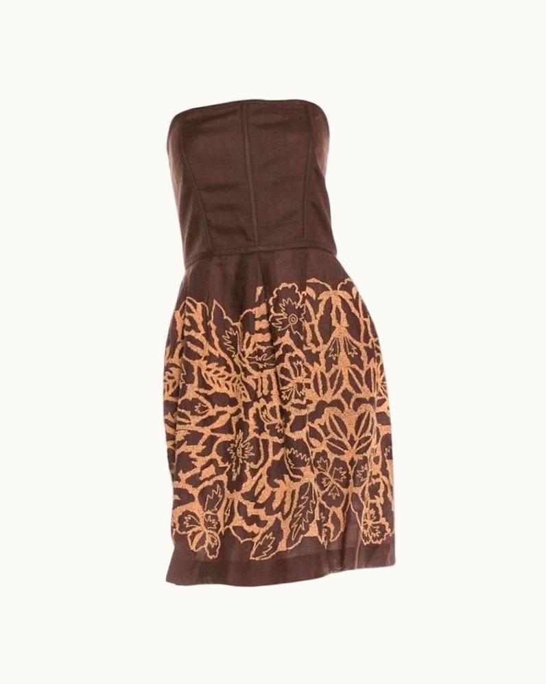 Oscar De La Renta Vintage Oscar De La Renta Strapless Corset Beaded Dress Us