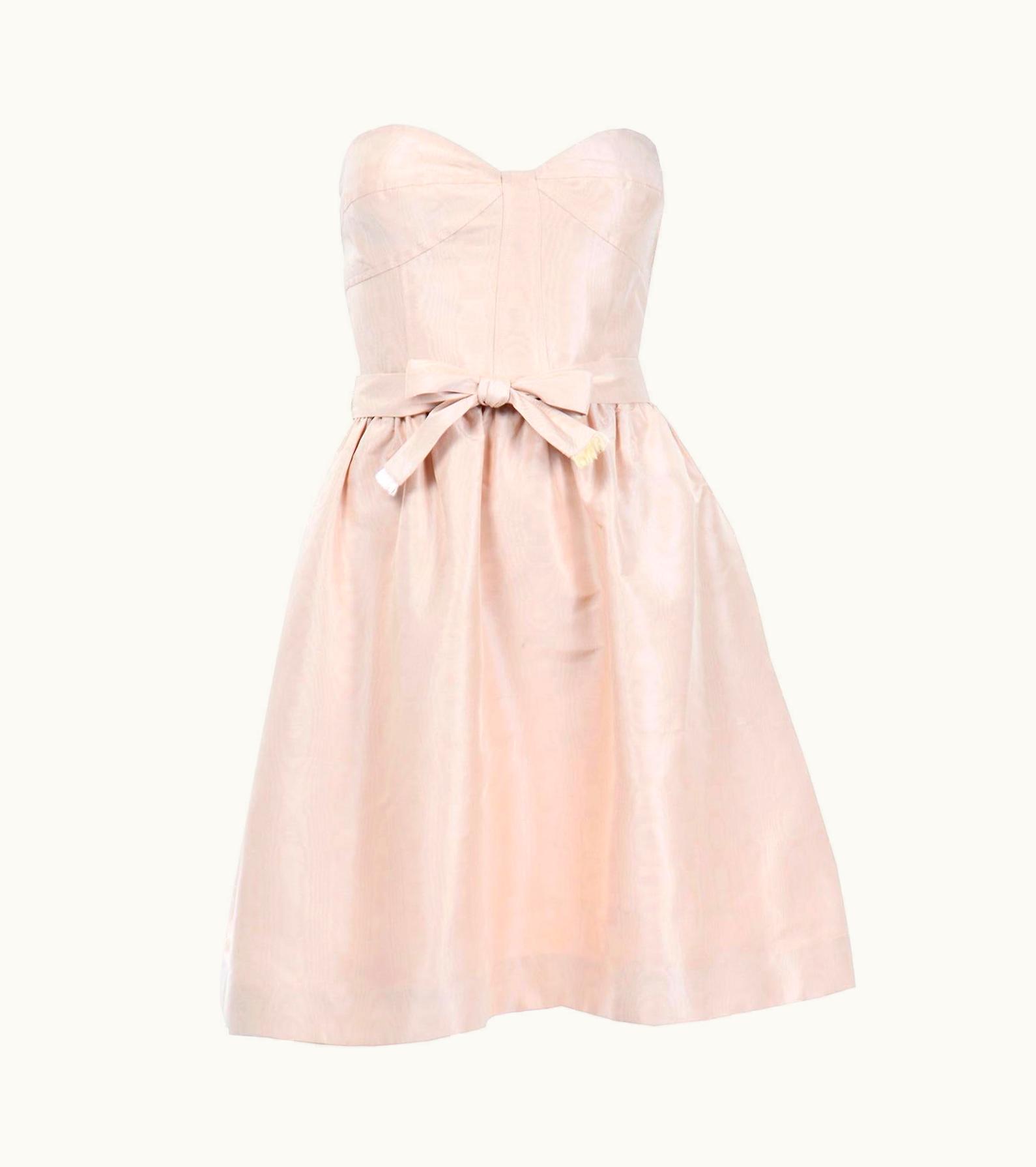 Oscar De La Renta Oscar De La Renta Blush Pink Peach Strapless Sweetheart Evening Mini Dress