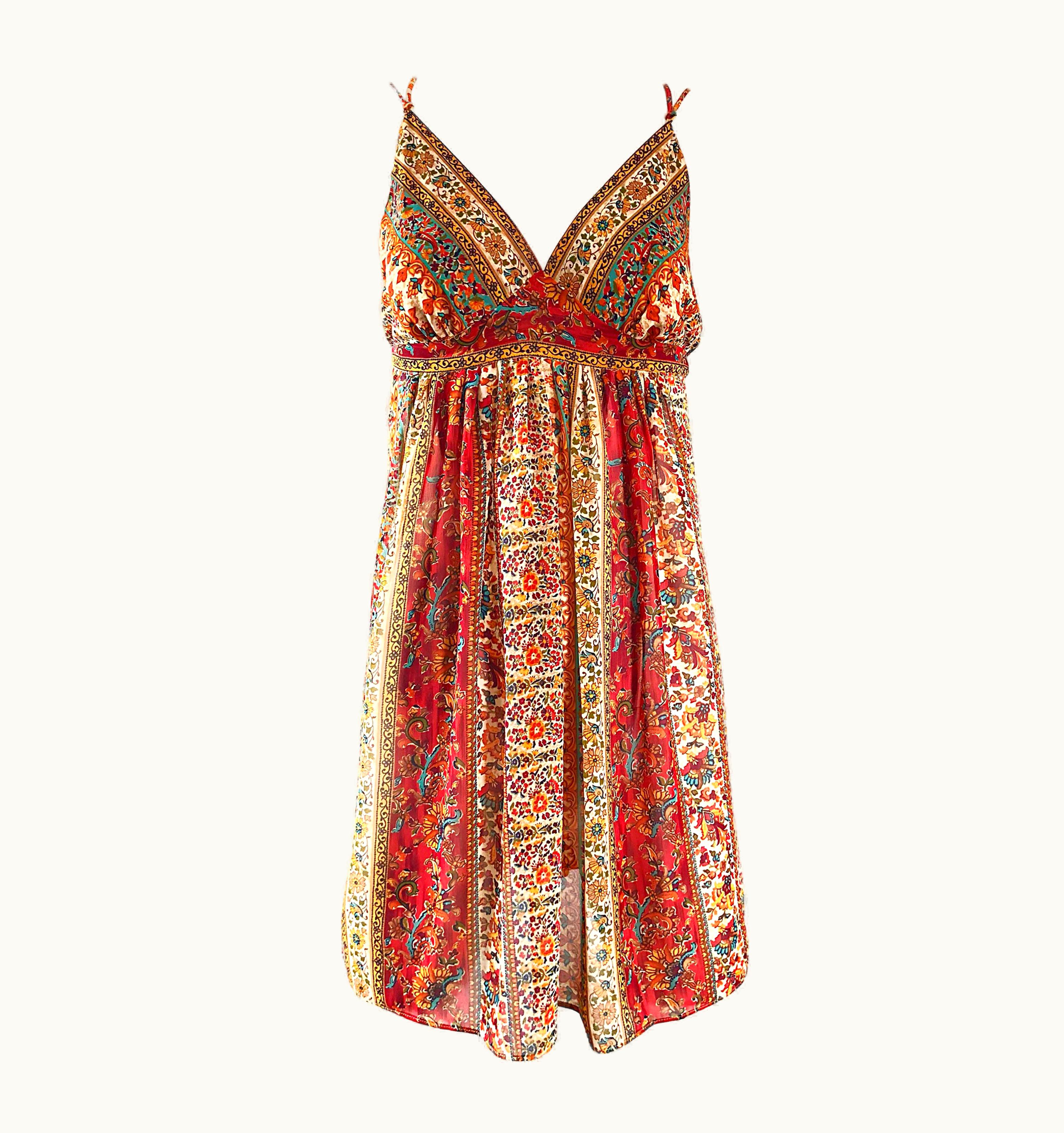 Oscar De La Renta 1990s Oscar De La Renta Boho Empire Waist Vintage Empire Waist Babydoll Dress