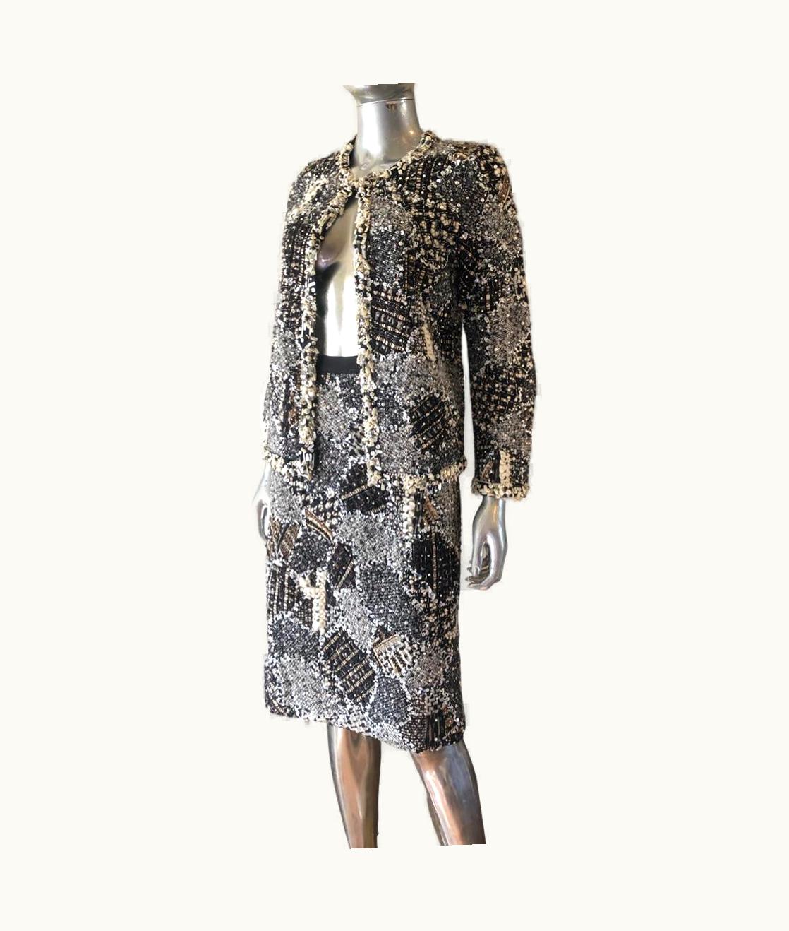 Oscar De La Renta Oscar De La Renta Luxe Collection Nwt Hand Beaded Suit Neiman Marcus Sizes 6/10
