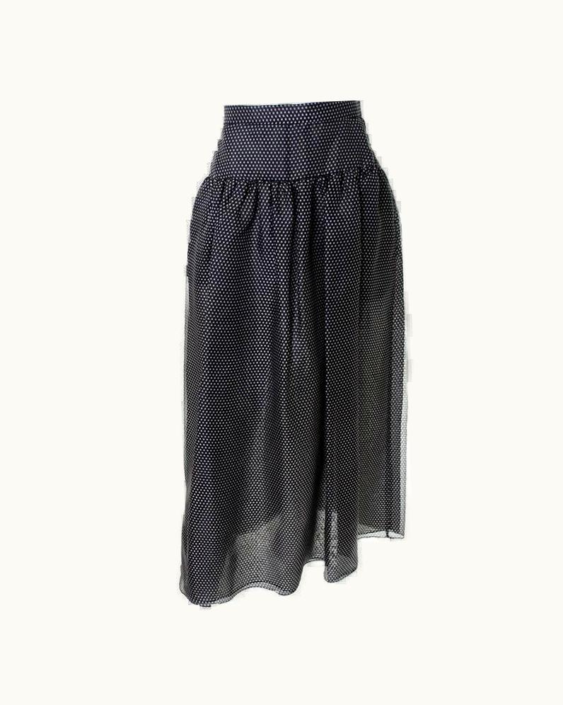 Oscar De La Renta Oscar De La Renta Vintage Silk Polka Dot Skirt With Tags Deadstock 6/8