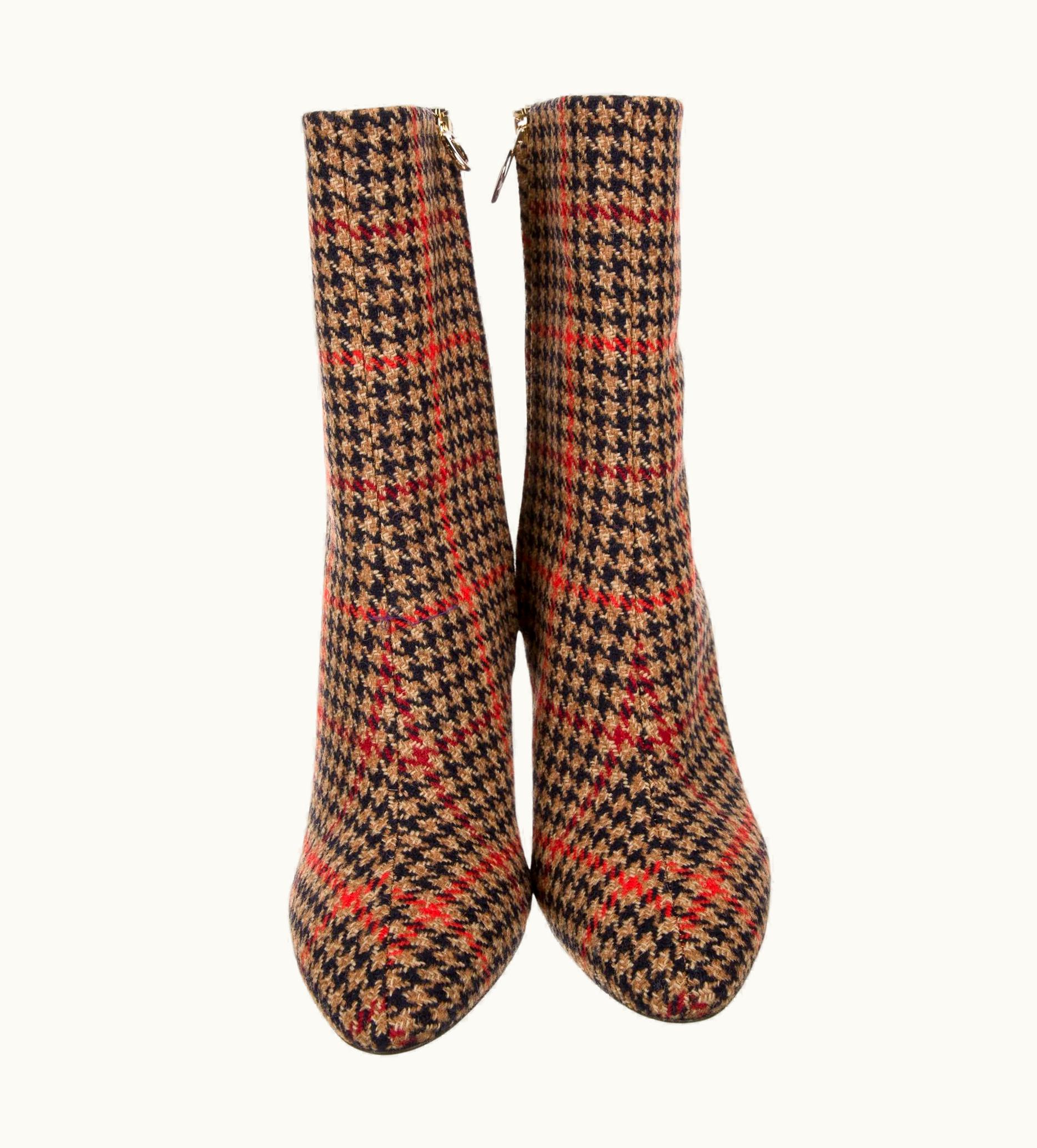 Oscar De La Renta Oscar De La Renta Fall 2019 Kendall Jenner Plaid Booties Boots $1525 UZ0605491