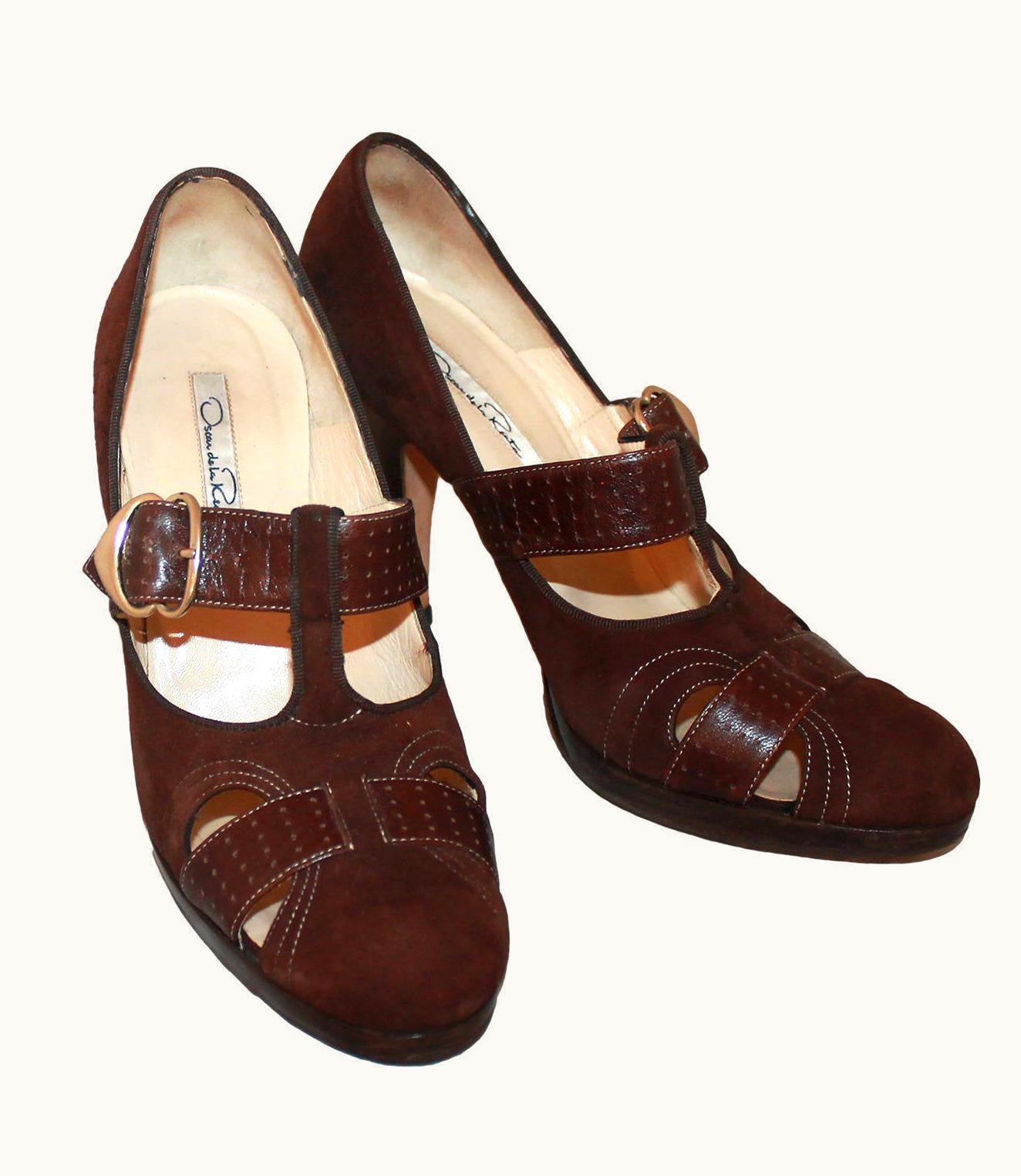 Oscar De La Renta Oscar De La Renta Brown Suede Heels