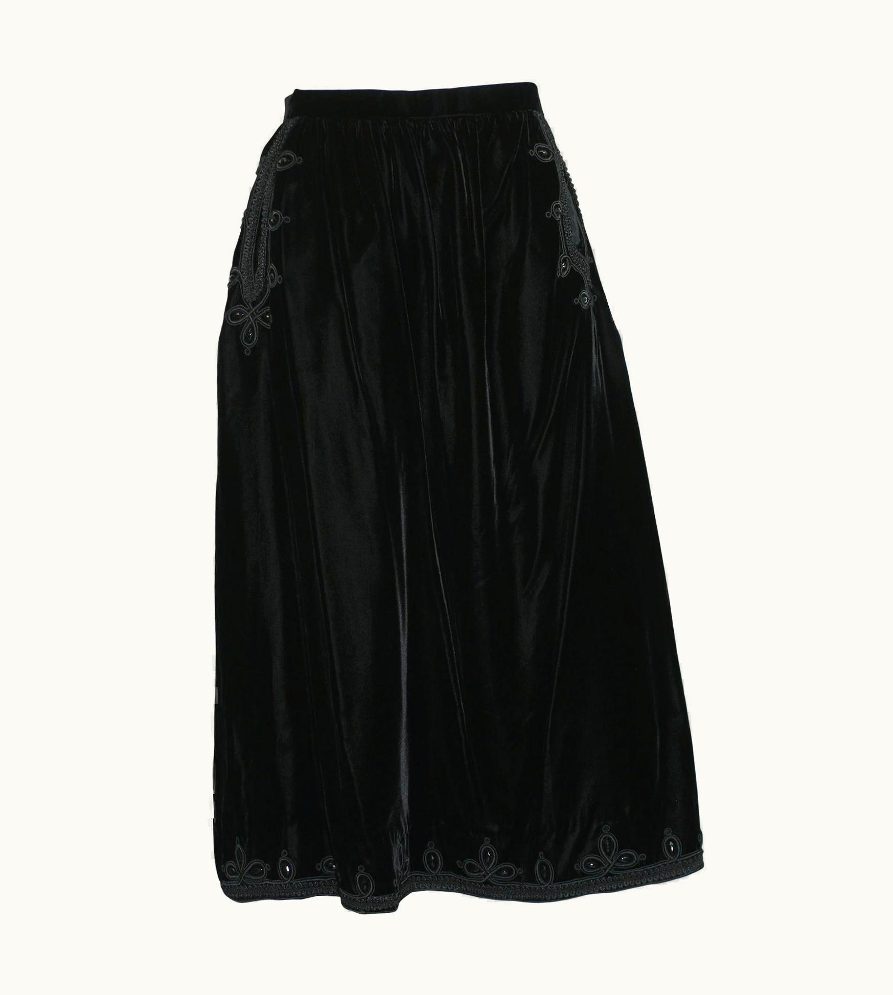 Oscar De La Renta Oscar De La Renta Hussar Style Velvet Skirt