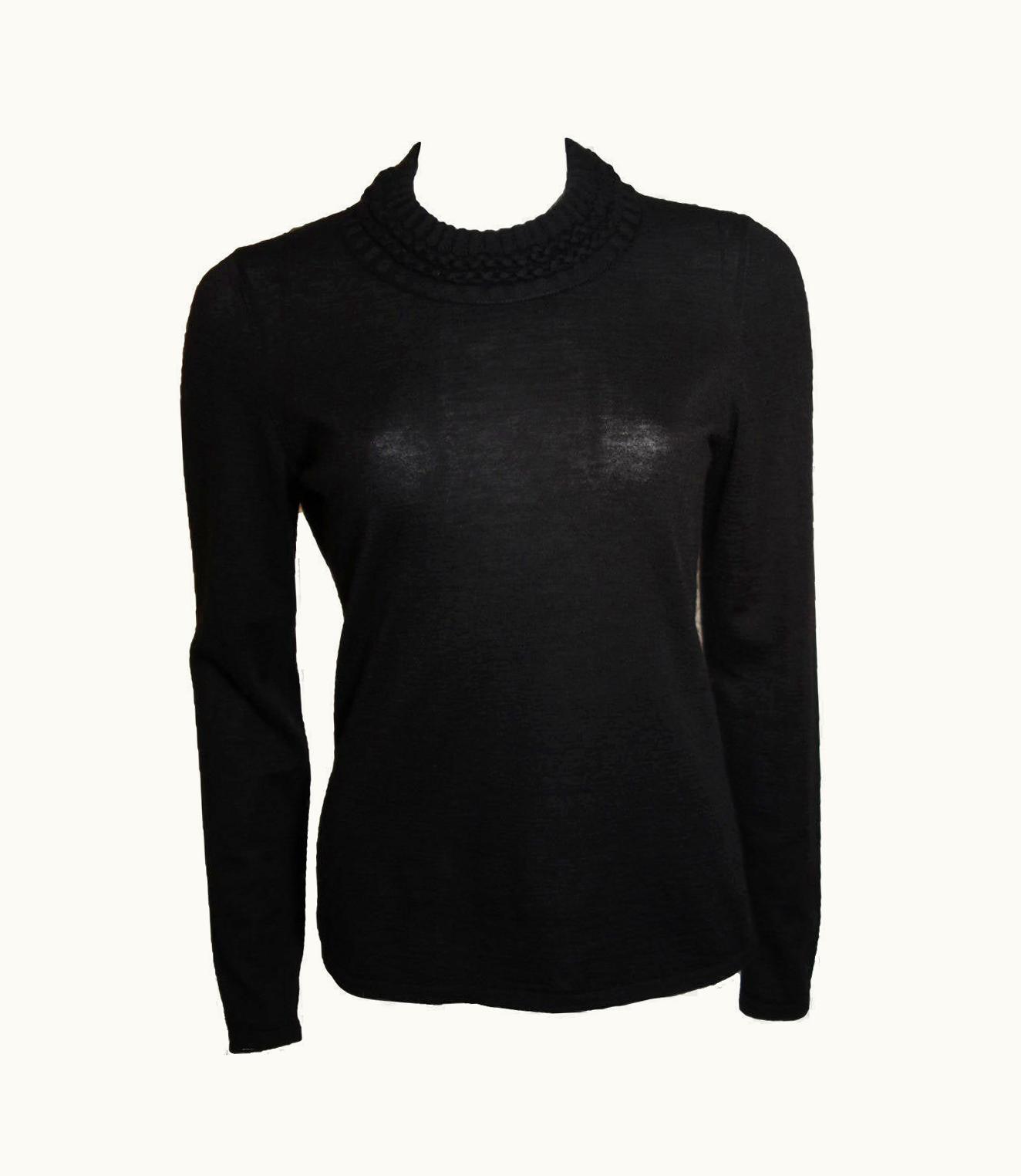 Oscar De La Renta Oscar De La Renta Black Cashmere Sweater
