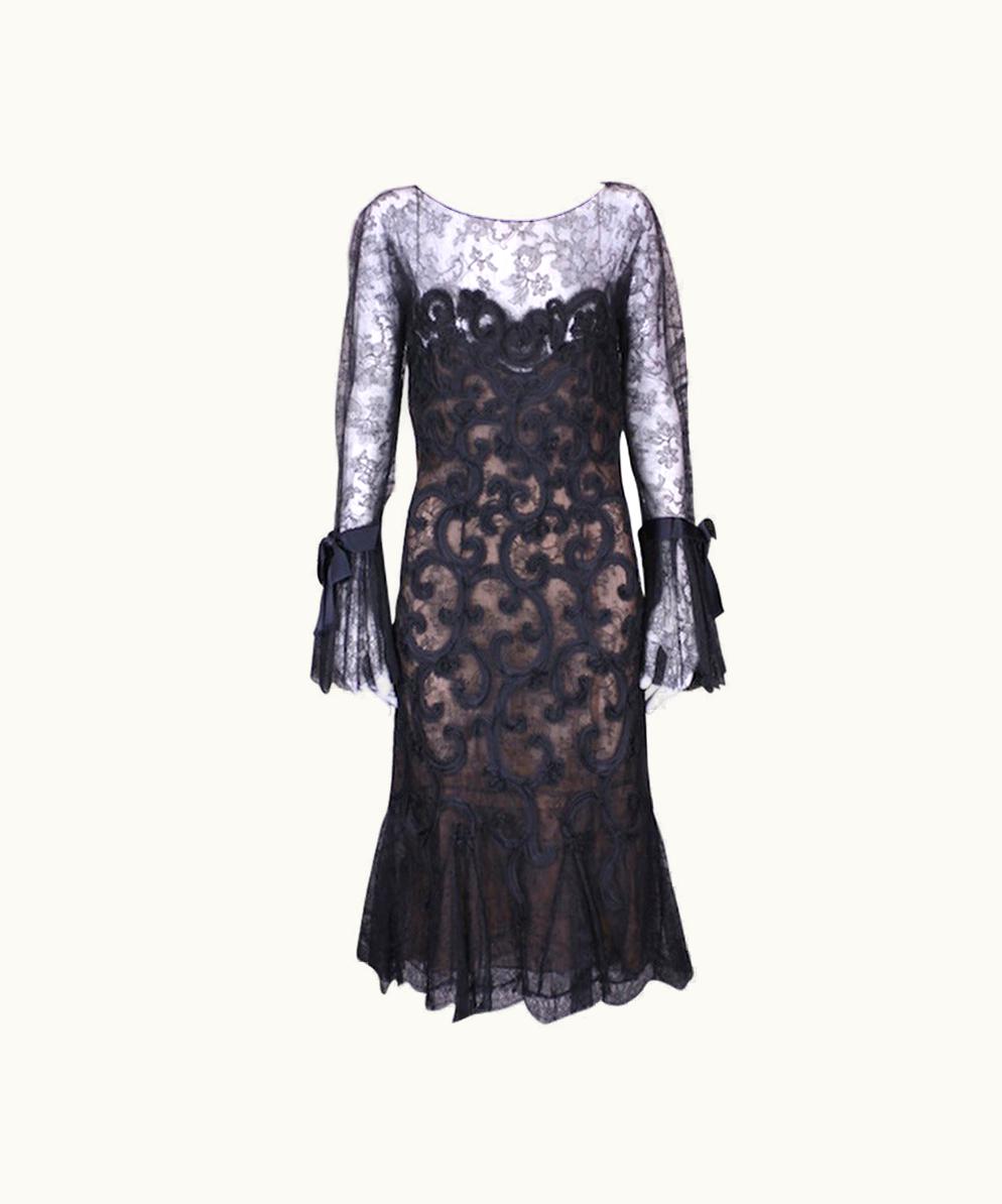 Oscar De La Renta Oscar De La Renta Guipure Lace Cocktail Dress