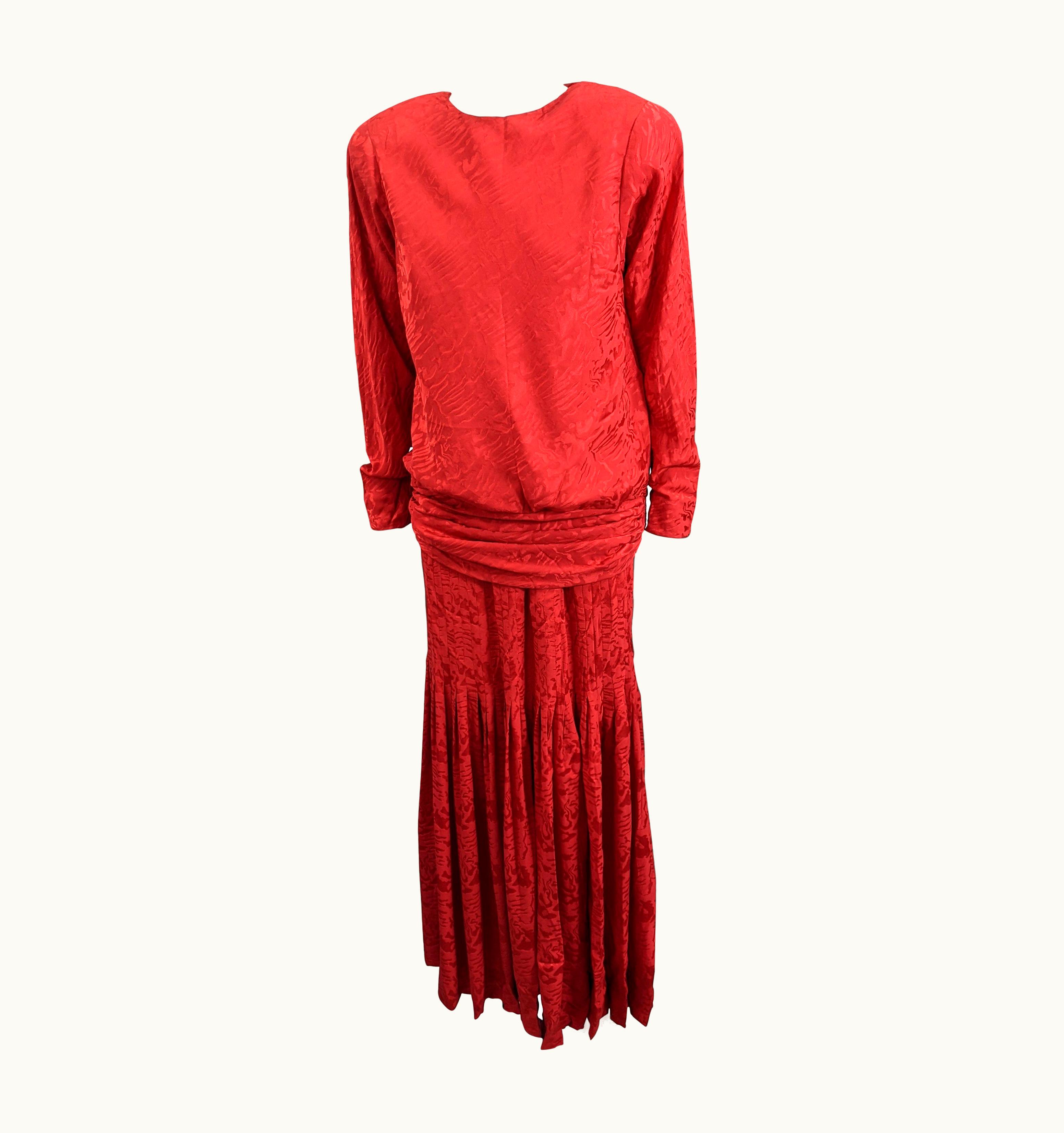 Oscar De La Renta Oscar De La Renta Silk Jacquard Evening Gown