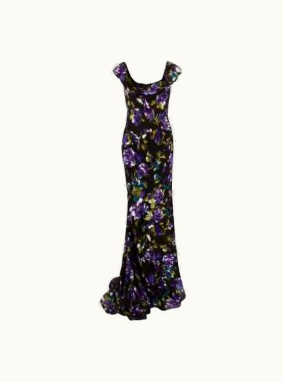Oscar De La Renta Oscar De La Renta Silk Floral Print Gown UZ0605579