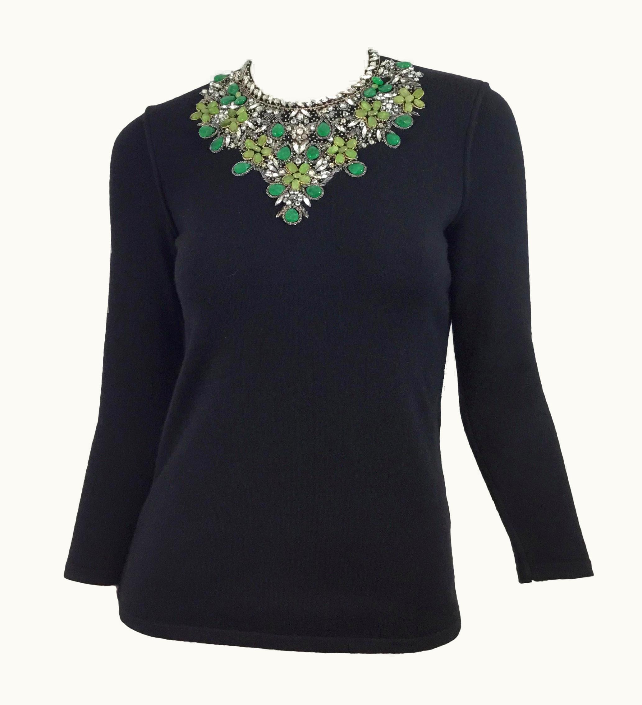 Oscar De La Renta Oscar De La Renta Cashmere Embellished Sweater 2008