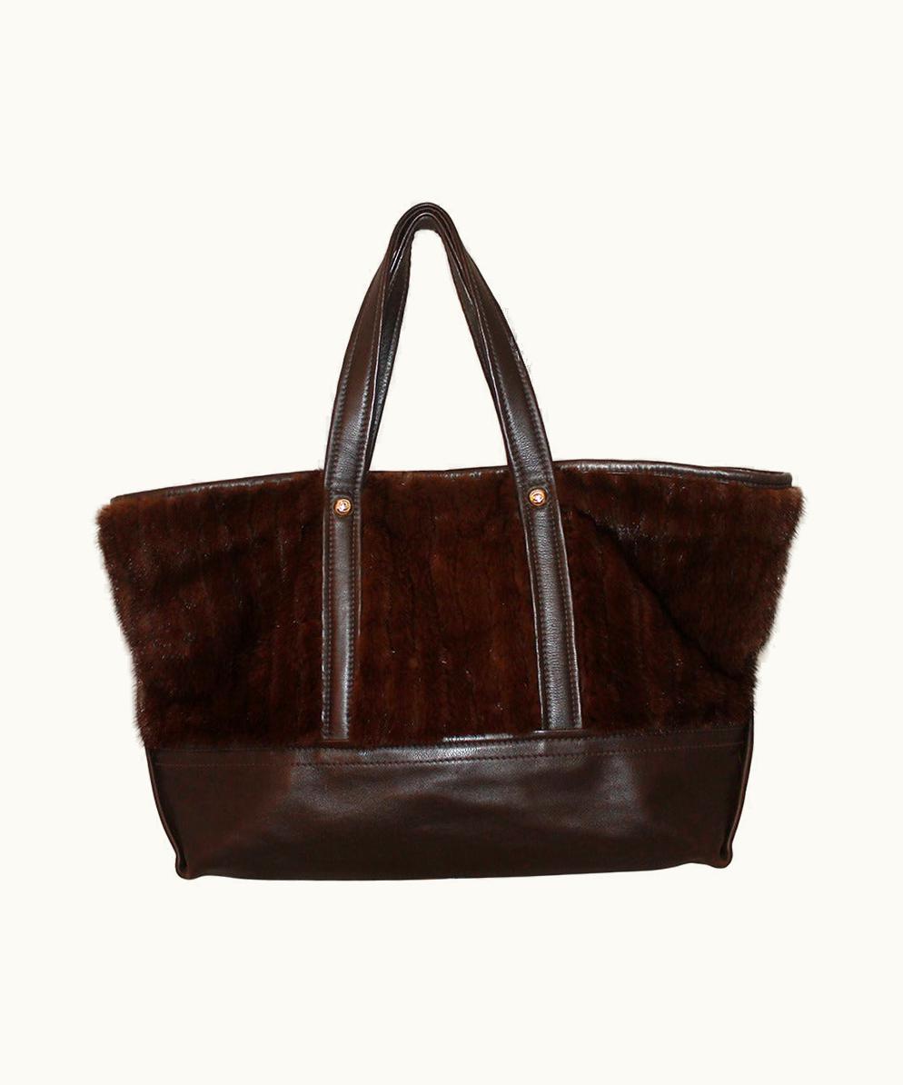 Oscar De La Renta Oscar De La Renta Brown Large Mink Tote - Circa 2005