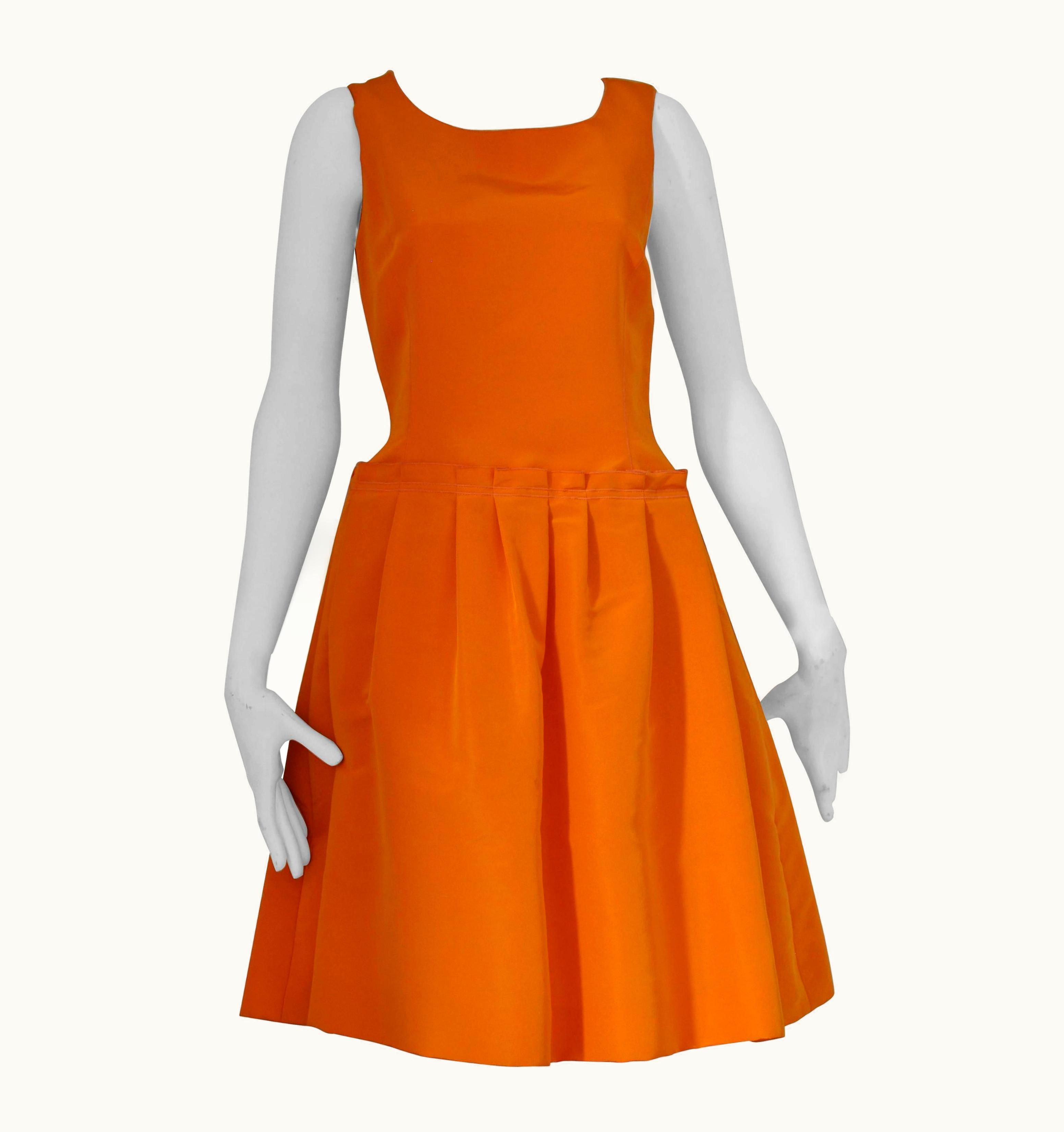 Oscar De La Renta Oscar De La Renta 2008 Resort Runway Tangerine Silk Faille Dress Nwt (6)