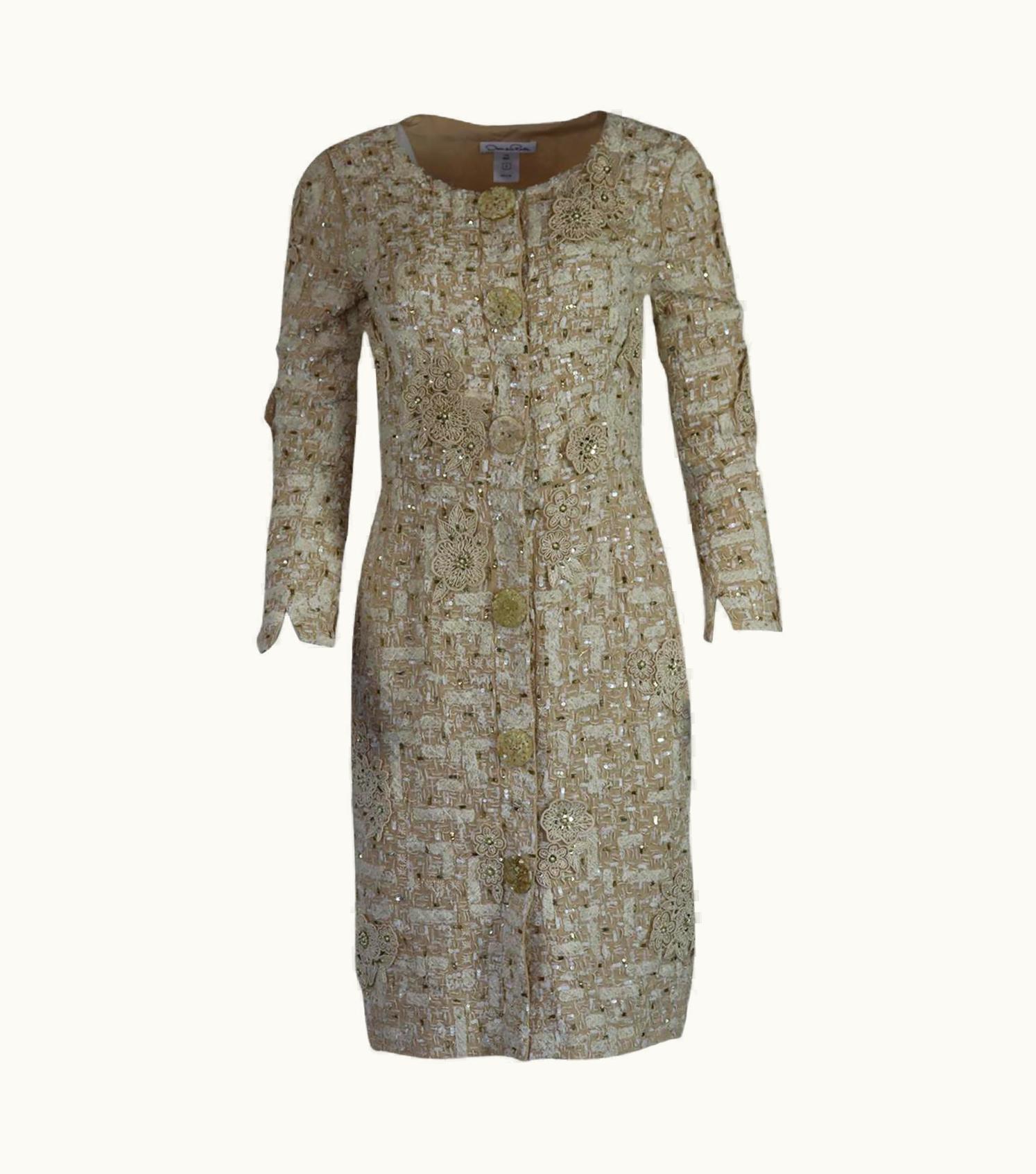 Oscar De La Renta Oscar De La Renta 2012 Embellished Silk Blend Midi Dress Uk