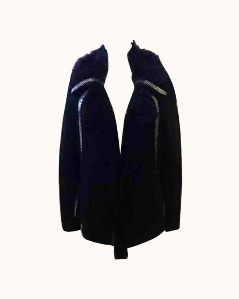 Roberto Cavalli Roberto Cavalli Black Shearling Fringe Jacket