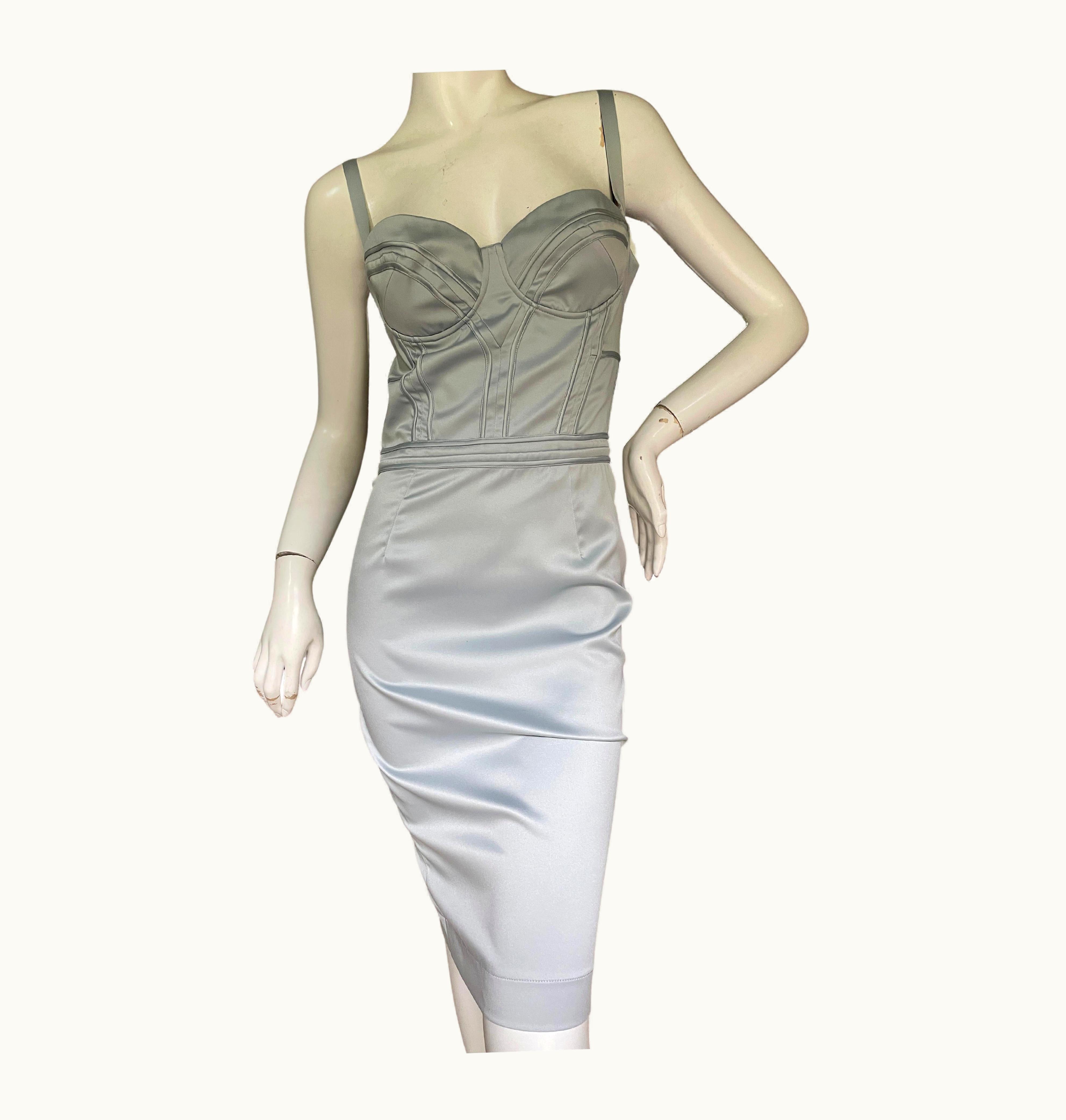 Roberto Cavalli Just Cavalli Sexy Silver Corset Cocktail Dress By Roberto Cavalli