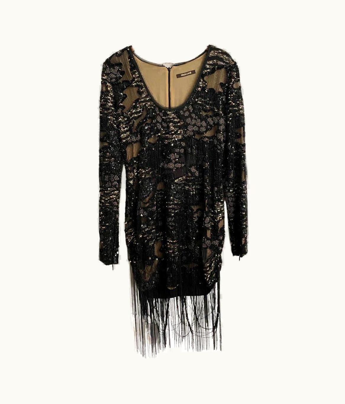 Roberto Cavalli Roberto Cavalli Black Silk Evening Dress
