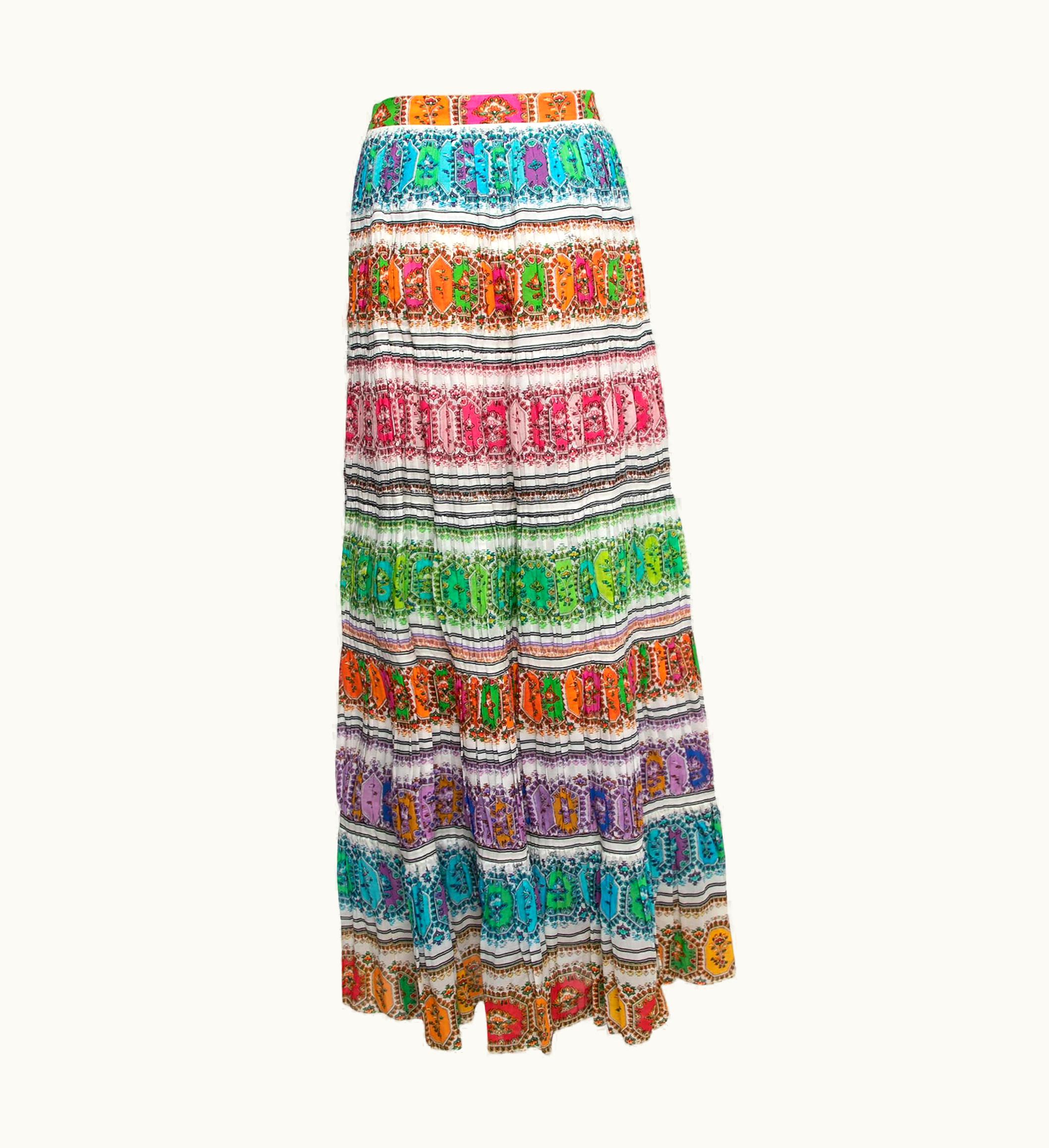 Roberto Cavalli Roberto Cavalli Multicolor Printed Cotton Maxi Skirt