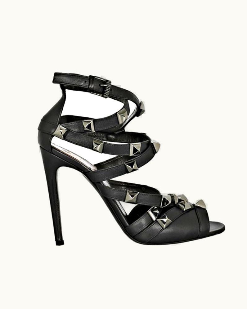 Roberto Cavalli Roberto Cavalli Black Studded Sandals