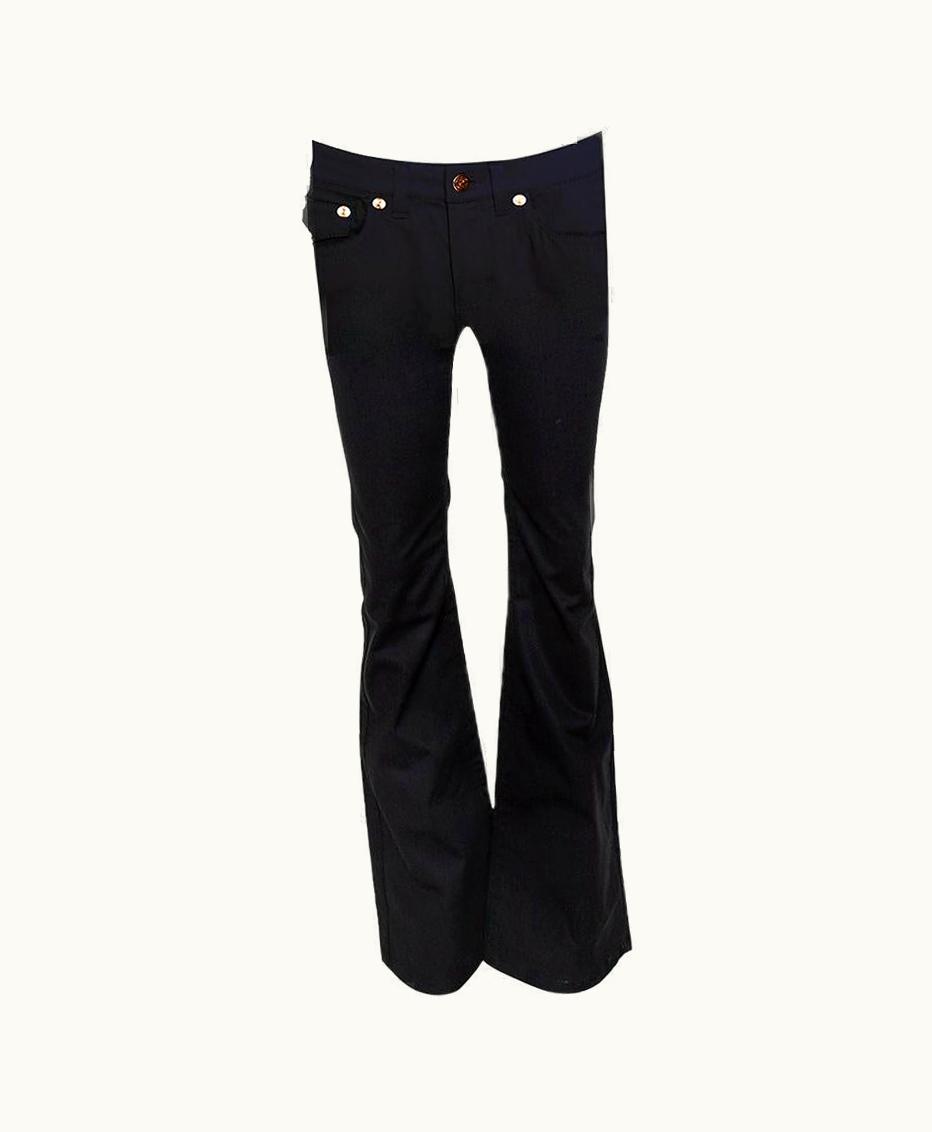 Roberto Cavalli Roberto Cavalli Black Stretch Cotton Flared Pants
