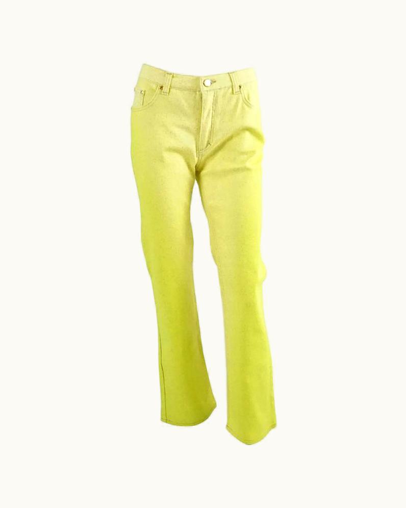 Roberto Cavalli Roberto Cavalli Chartreuse And Yellow Glitter Jeans