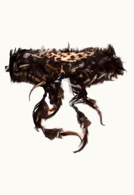 Roberto Cavalli Roberto Cavalli Vintage Brown Feather Belt UZ0605901