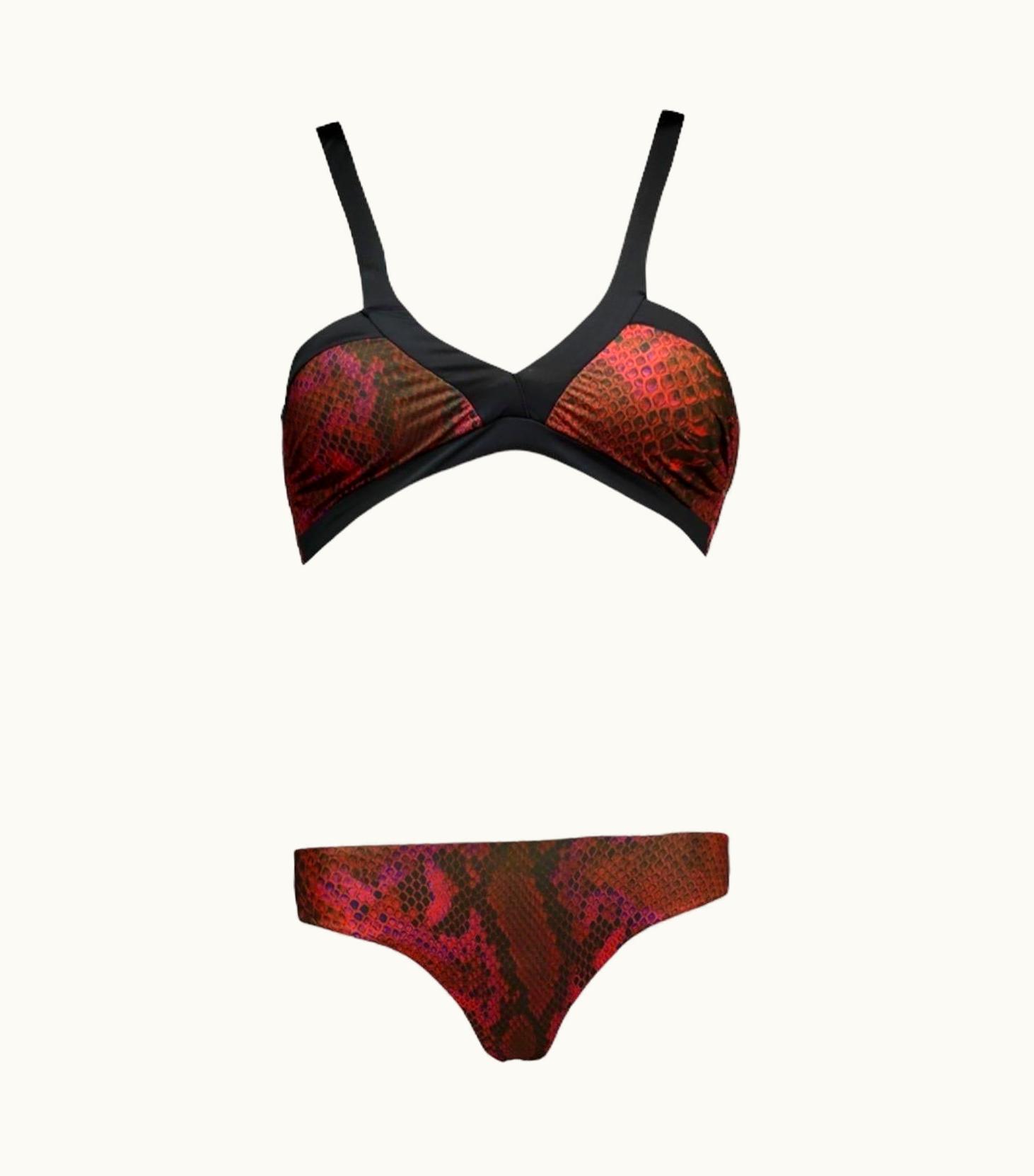 Roberto Cavalli Roberto Cavalli Snakeskin Animal Print Bikini Swimwear