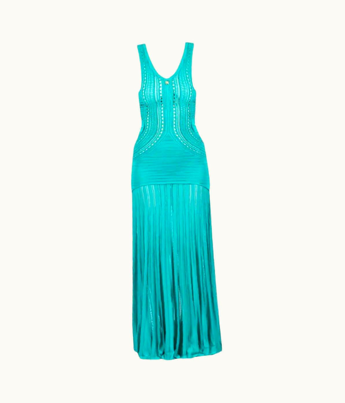 Roberto Cavalli Roberto Cavalli Blue Crochet Maxi Dress