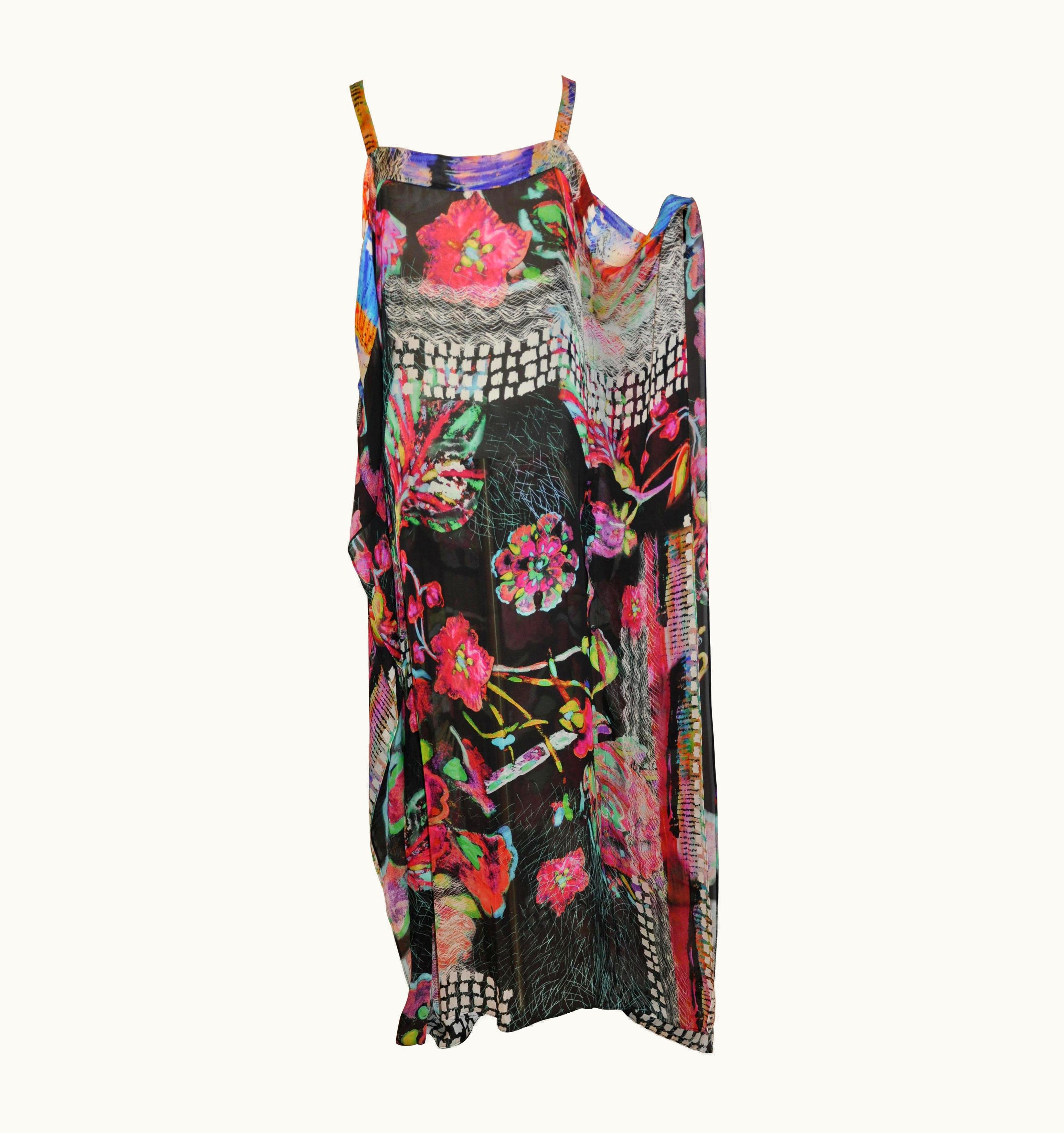 Roberto Cavalli Roberto Cavalli Glorious Flowing Multicolor Floral Caftan-Like Maxi