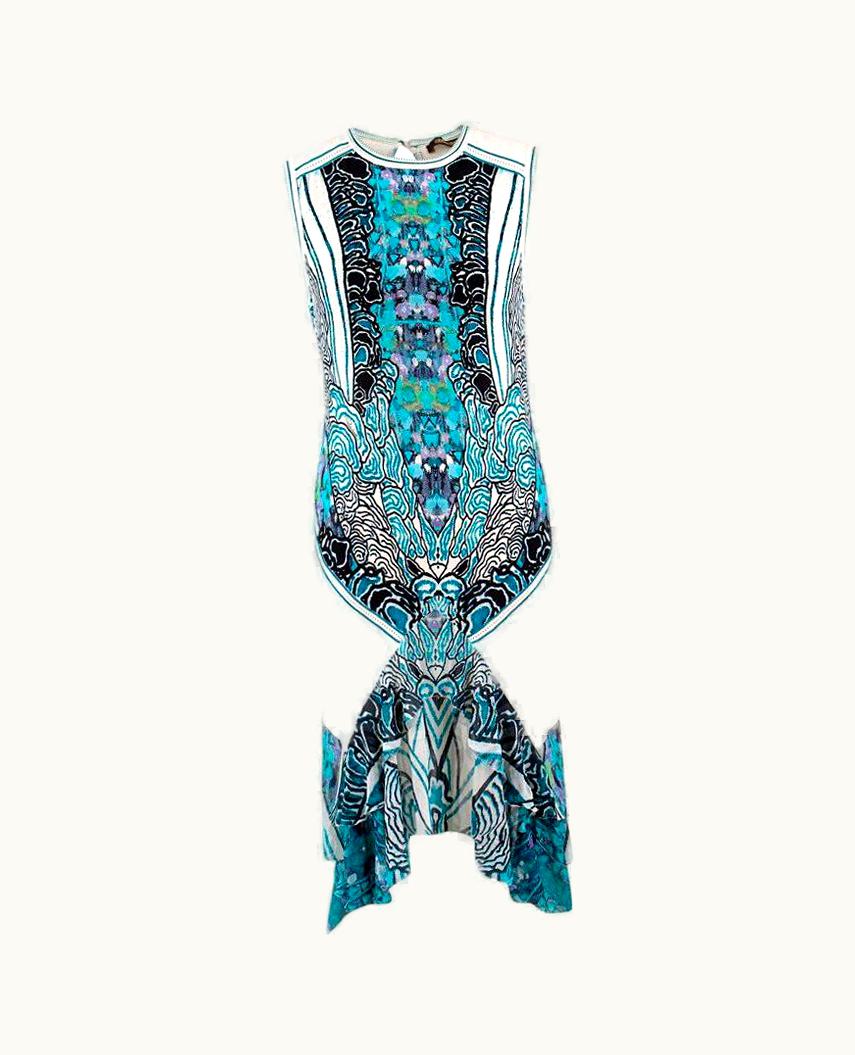 Roberto Cavalli Roberto Cavalli Printed Ruffle Hem Fitted Dress Us