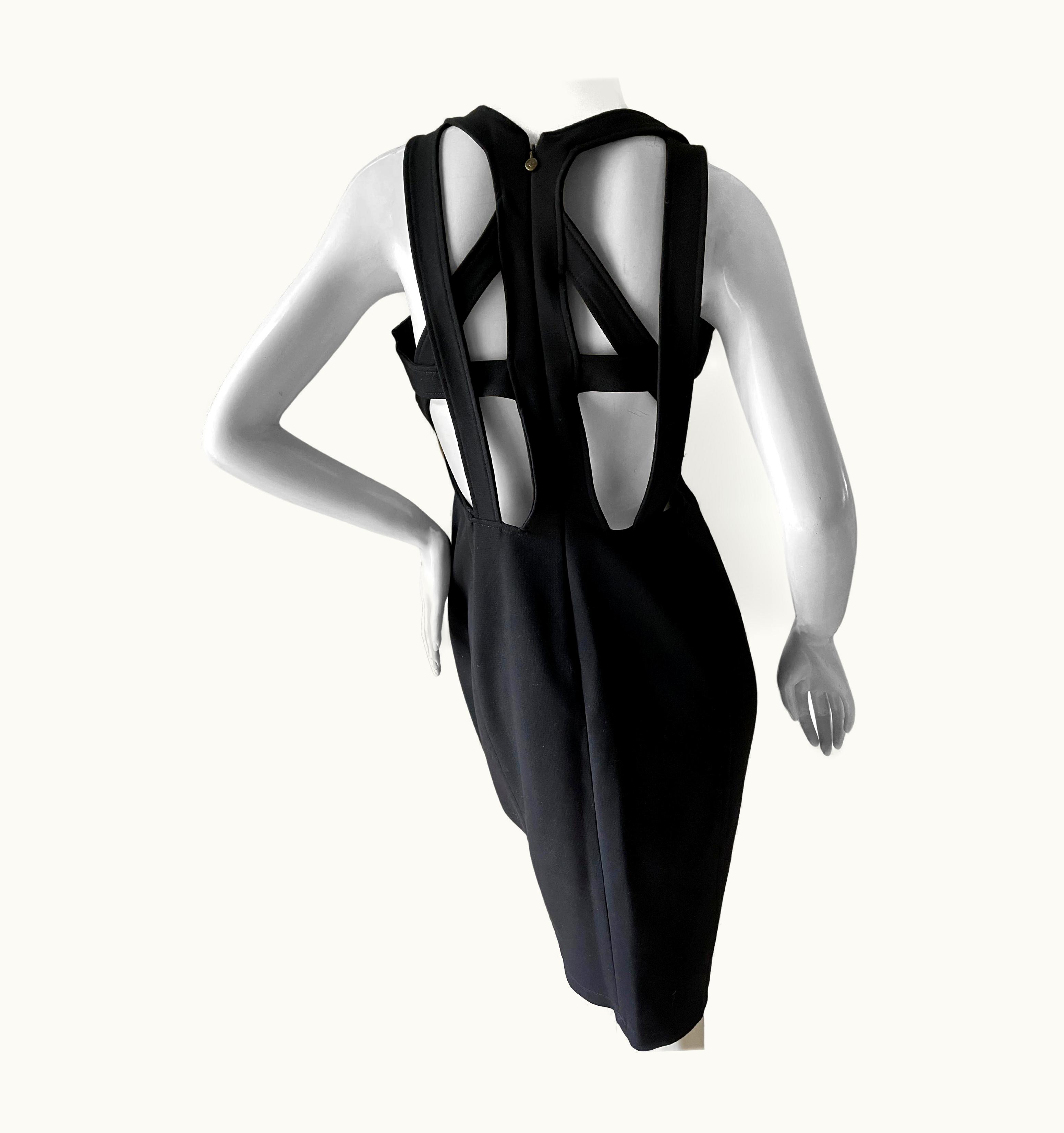 Roberto Cavalli Roberto Cavalli For Just Cavalli Vintage Little Black Dress W Bondage Strap Back