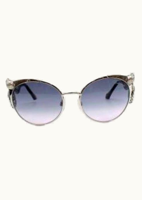 Roberto Cavalli Roberto Cavalli Sunglasses, Silver Framing, Snake With Small Crystals Deatailing