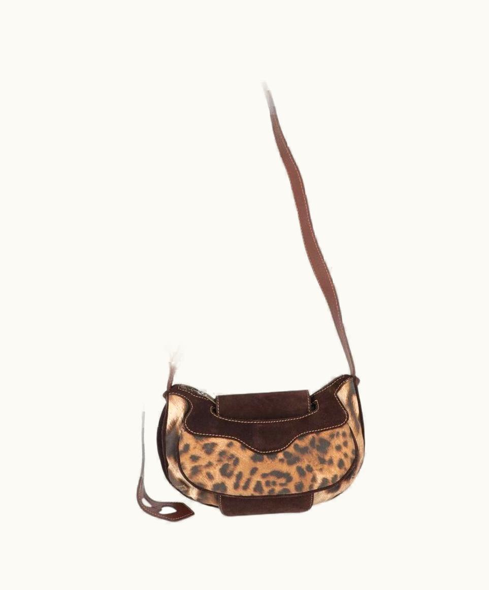 Roberto Cavalli Roberto Cavalli Vintage Animalier Printed Canvas And Leather 2000s Bag
