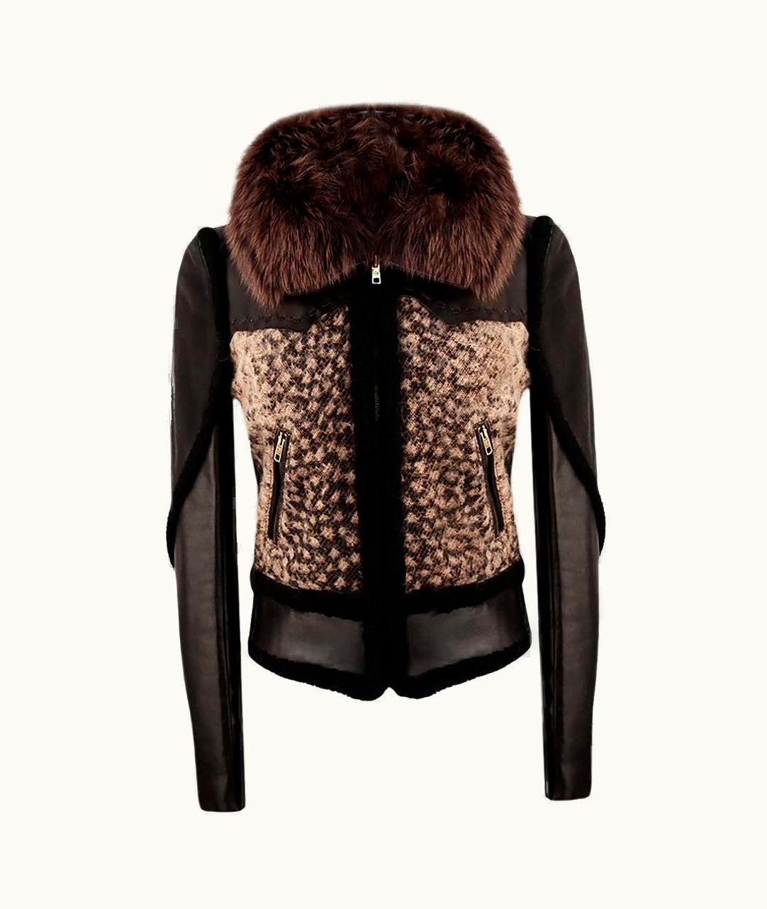 Roberto Cavalli Roberto Cavalli Vintage Combo Leather Jacket In Brown