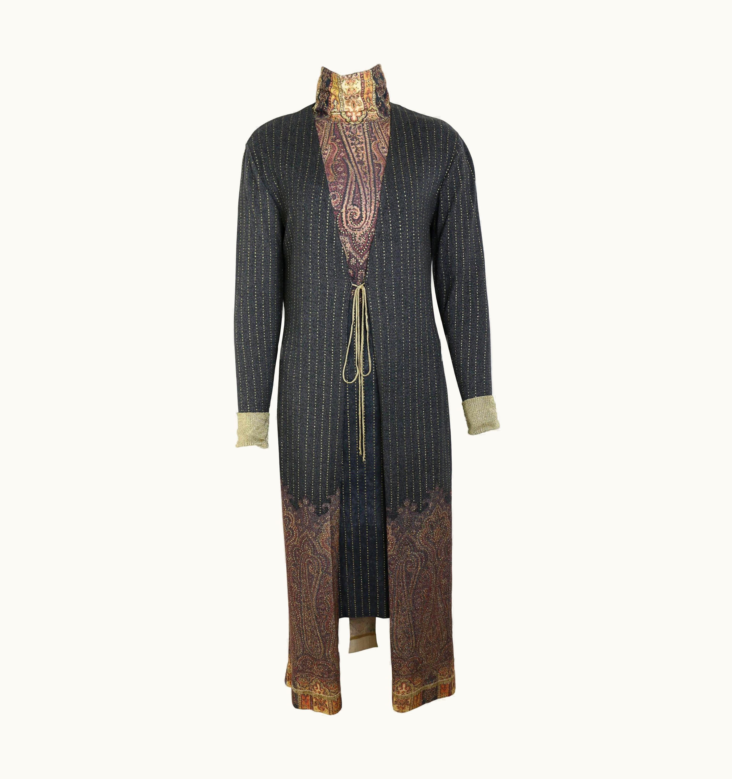Roberto Cavalli Vintage 90s Roberto Cavalli Art Collection Dress And Long Cardigan