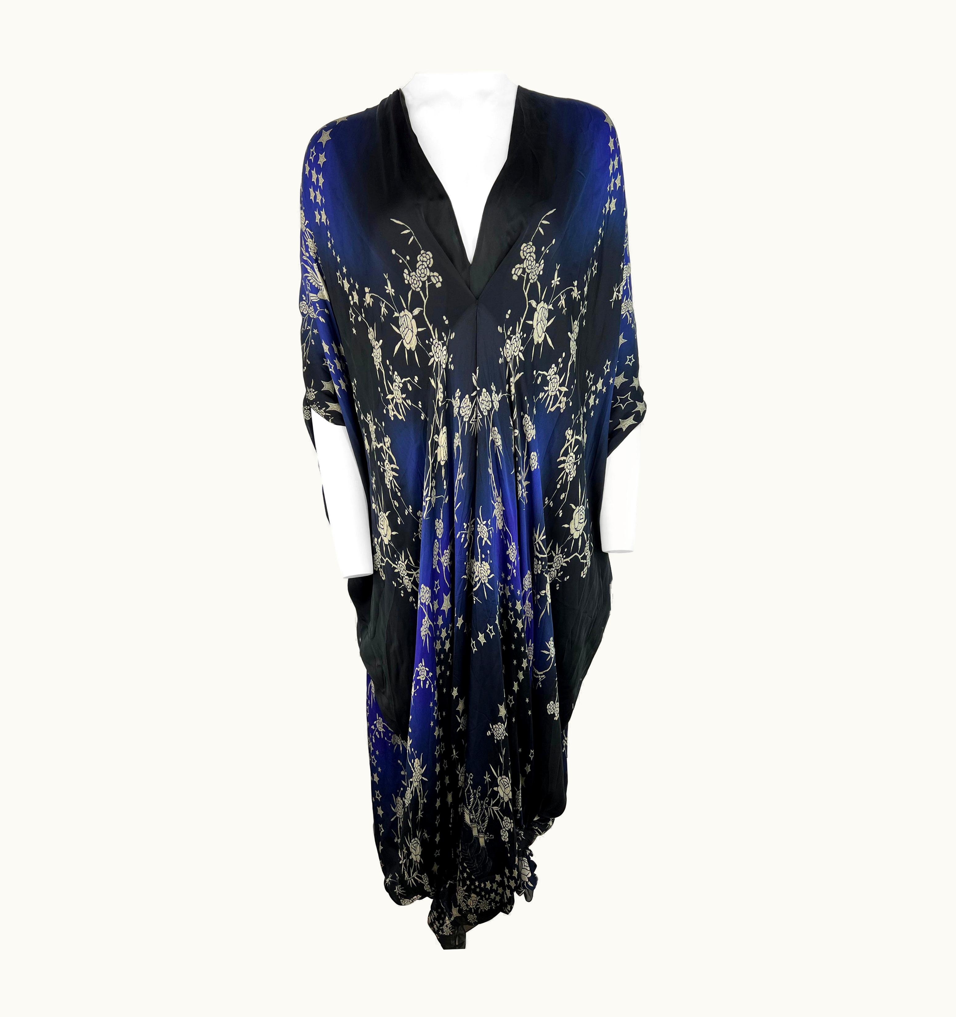 Roberto Cavalli Vintage Roberto Cavalli Black And Navy Maxi Dress