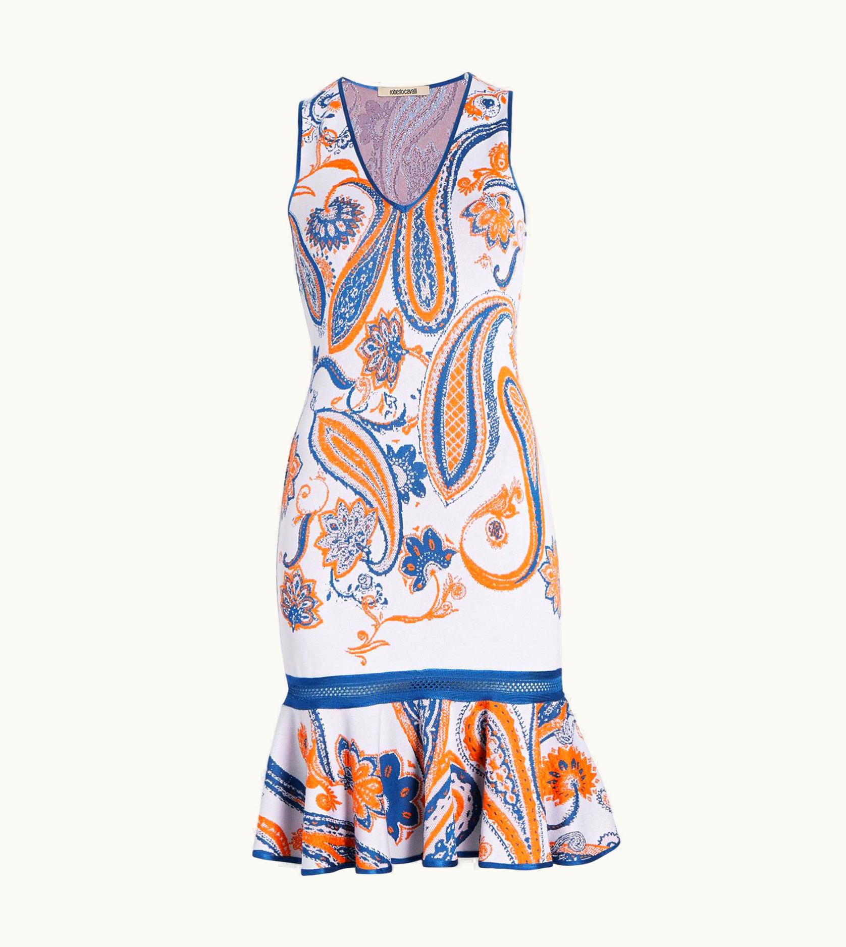 Roberto Cavalli Roberto Cavalli Paisley Jacquard Knit Sleeveless Fitted Cocktail Dress UZ0606176