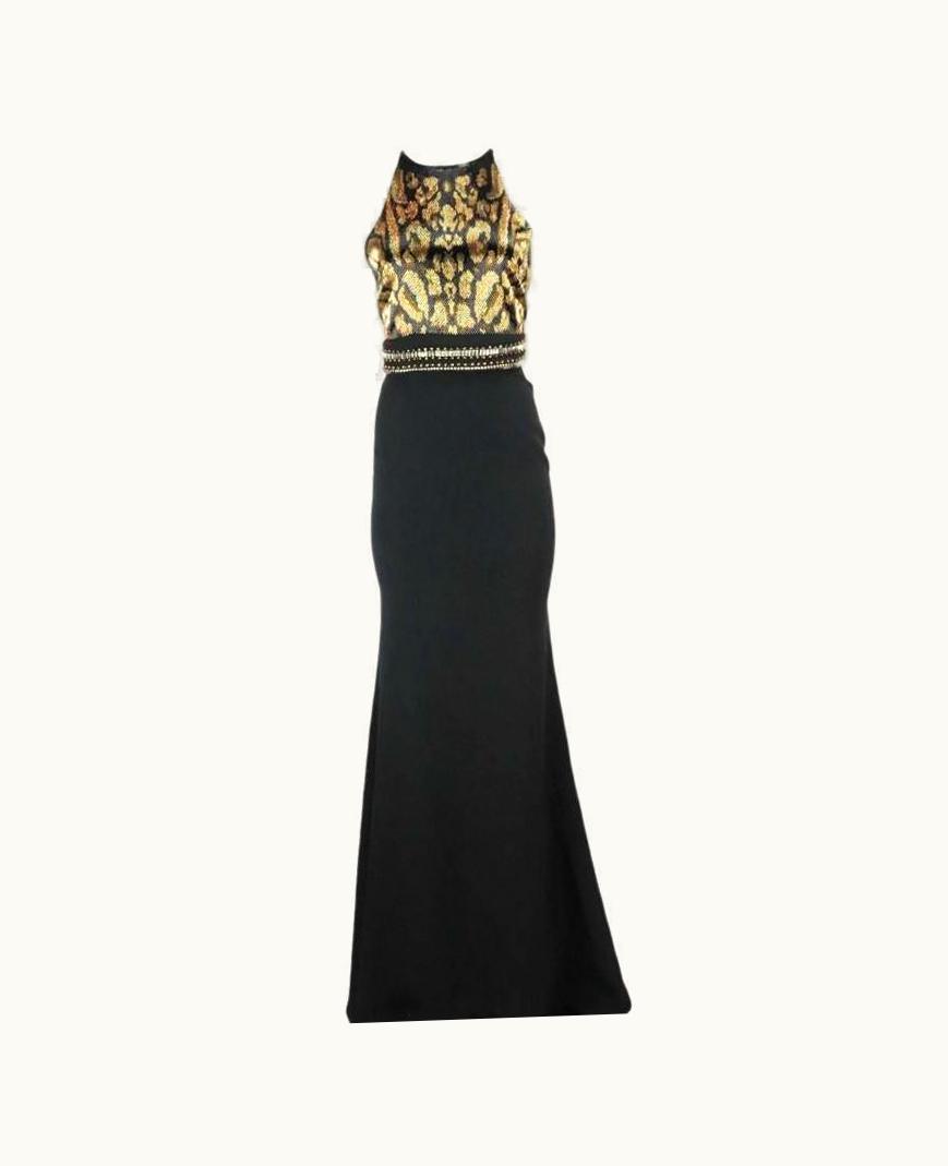 Roberto Cavalli Roberto Cavalli Embellished Silk Blend Crepe Gown It 42 Uk