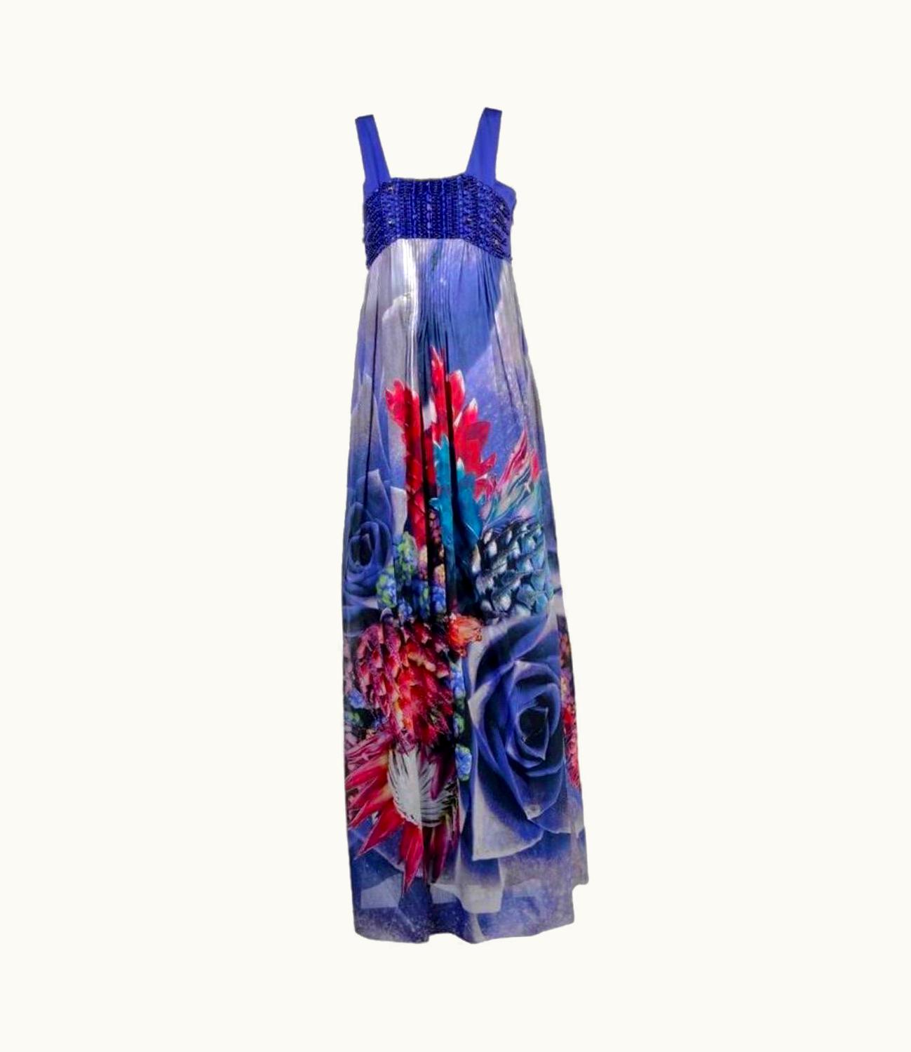 Roberto Cavalli Roberto Cavalli Embellished Floral Print Long Dress It - Us