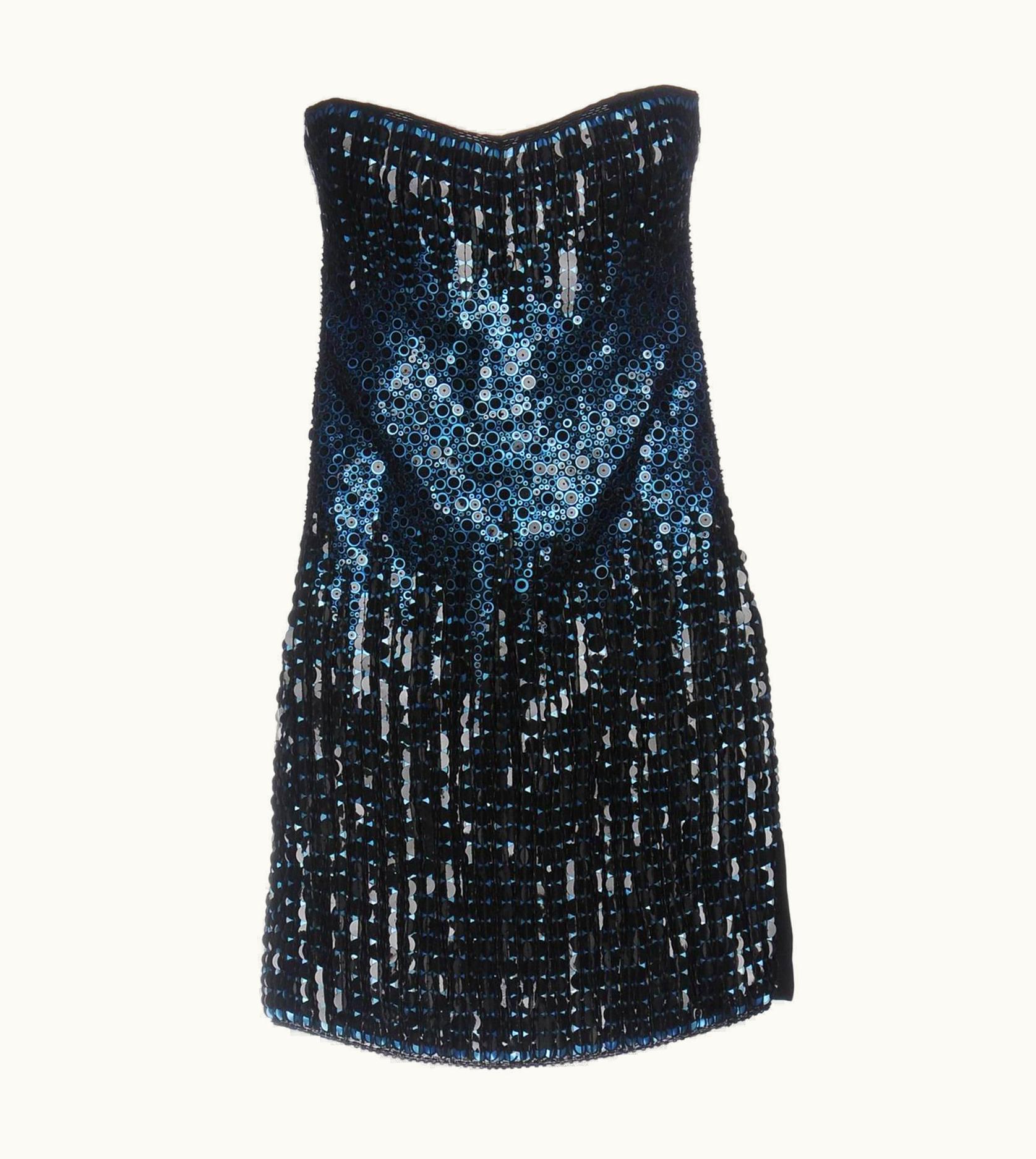 Roberto Cavalli Roberto Cavalli Beaded Sequins Mini Corset Cocktail Silk Dress It