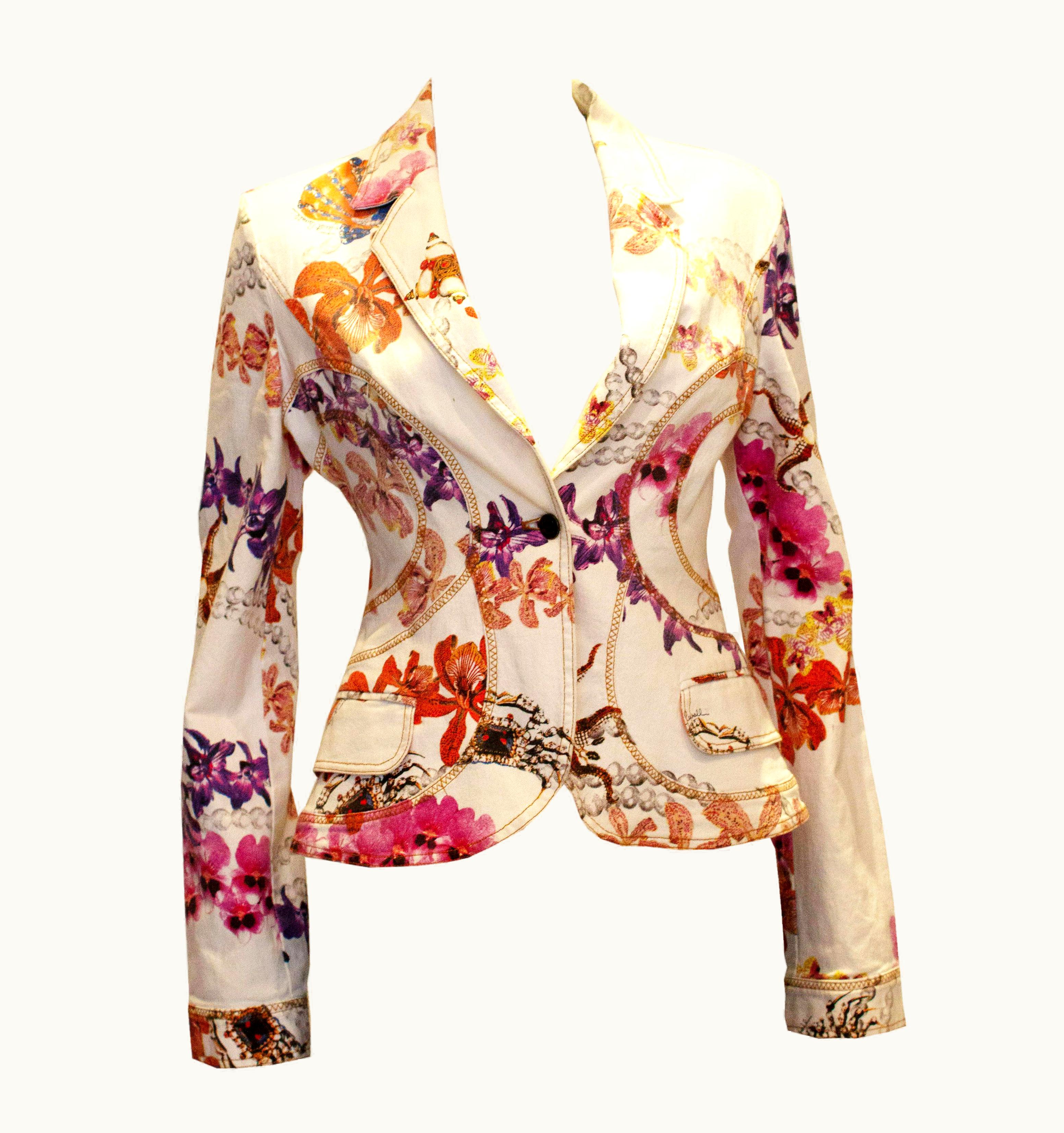 Roberto Cavalli Cavalli Floral Cotton Jacket