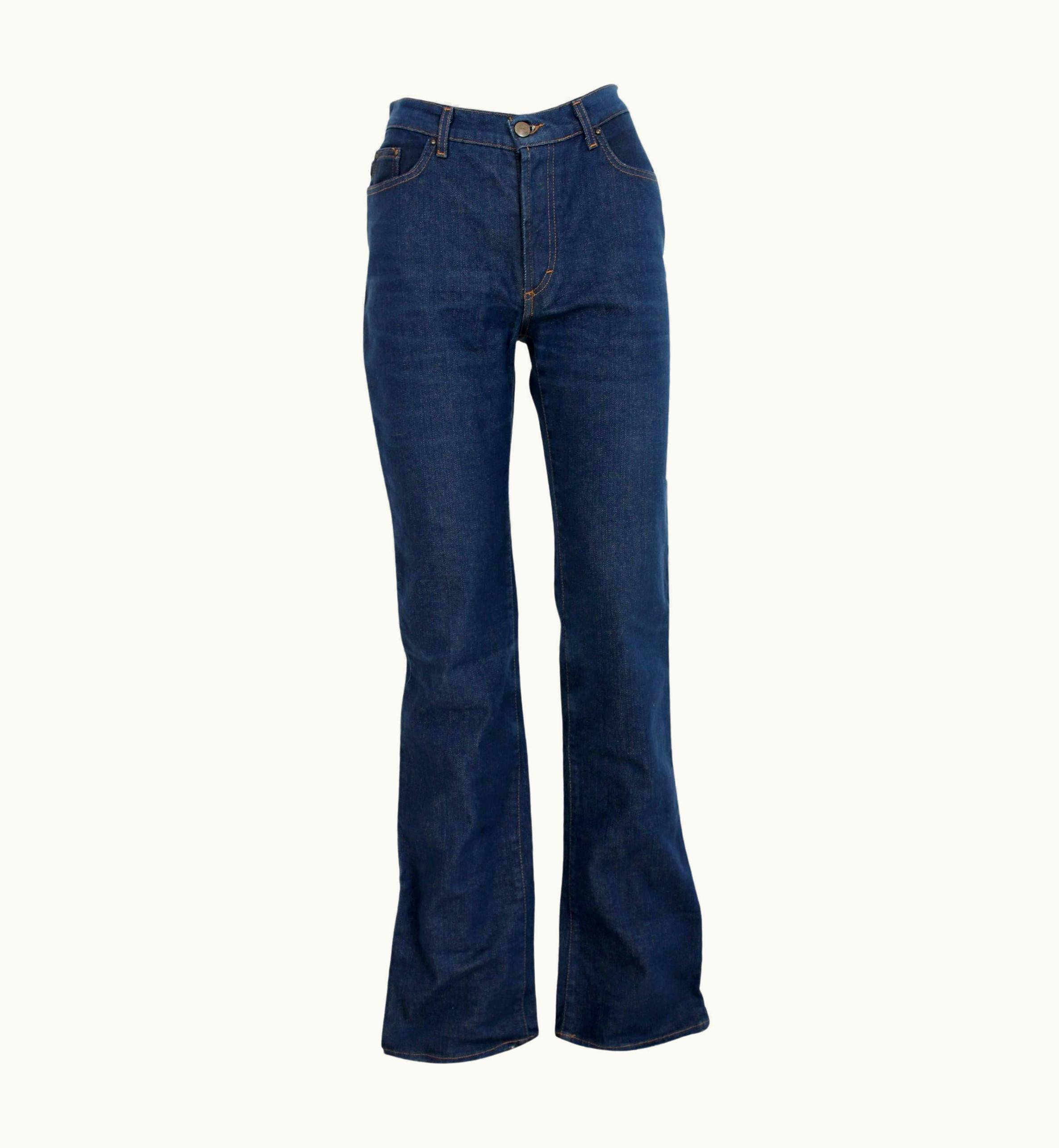 Roberto Cavalli Roberto Cavalli Blue Floral Denim Jeans Pants