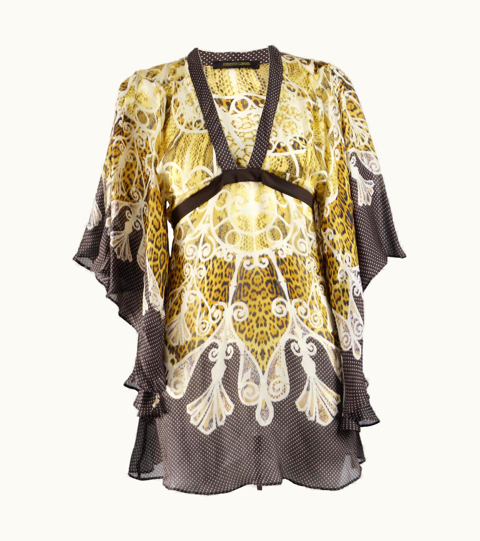 Roberto Cavalli Roberto Cavalli Silk Chiffon Kimono Dress