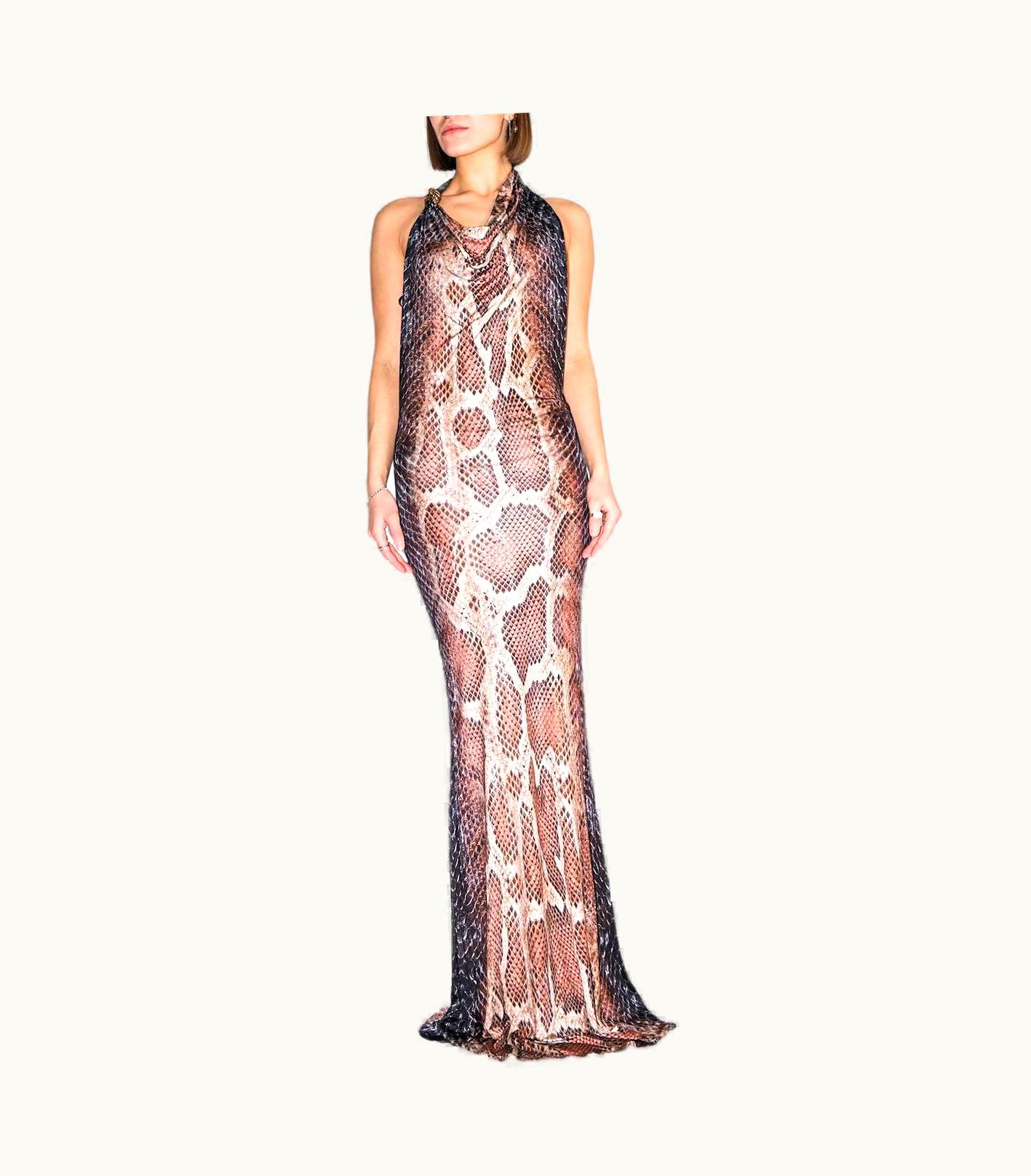 Roberto Cavalli Roberto Cavalli Floor-length Dress With Snake Print