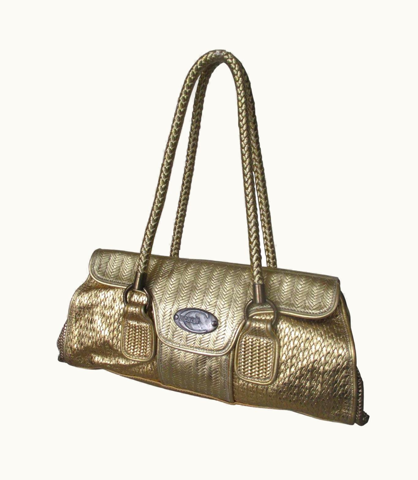 Roberto Cavalli Roberto Cavalli Gold Baguette Bag