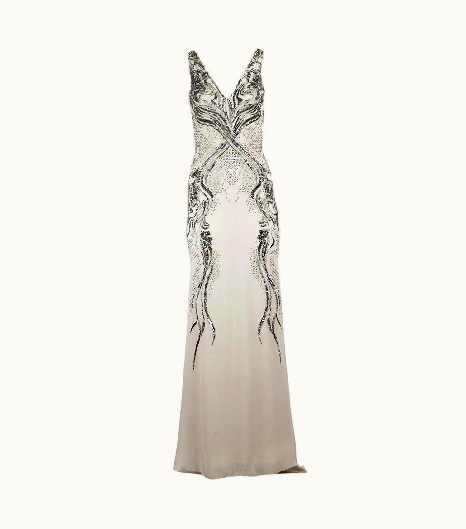 Roberto Cavalli Roberto Cavalli Embellished Silk Georgette Gown It 38 Uk