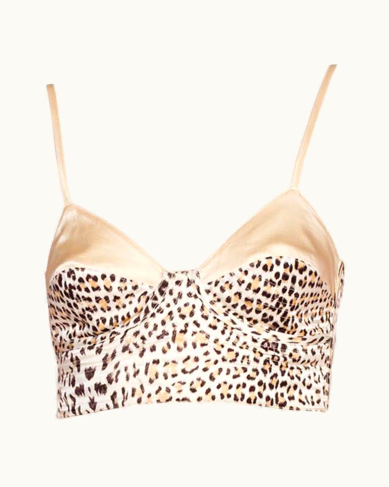 Roberto Cavalli 1990' Roberto Cavalli Reversible Leopard Silk Bralette Bustier Bra - Top