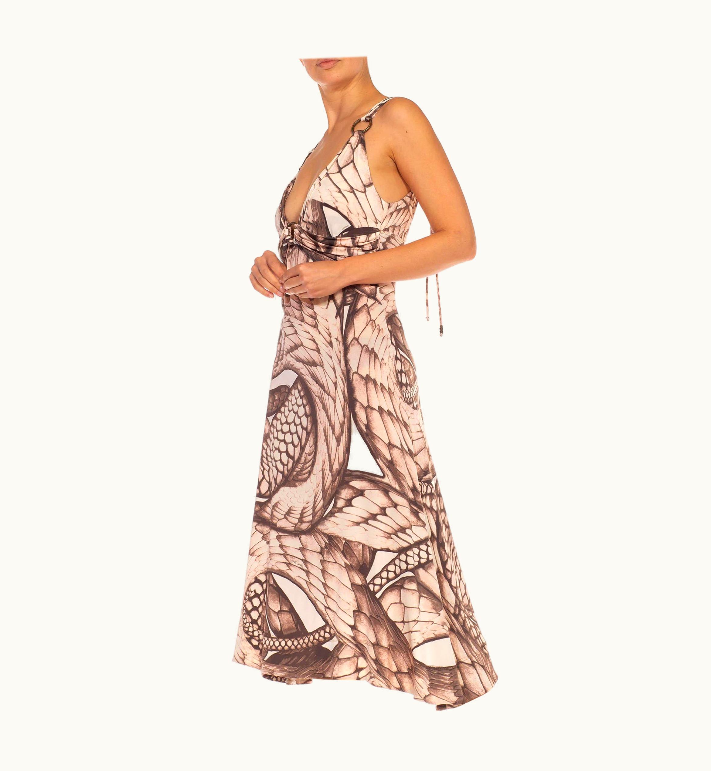 Roberto Cavalli 1990s Cavalli Viscose & Elastane Jersey Snake Print Cocktail Dress
