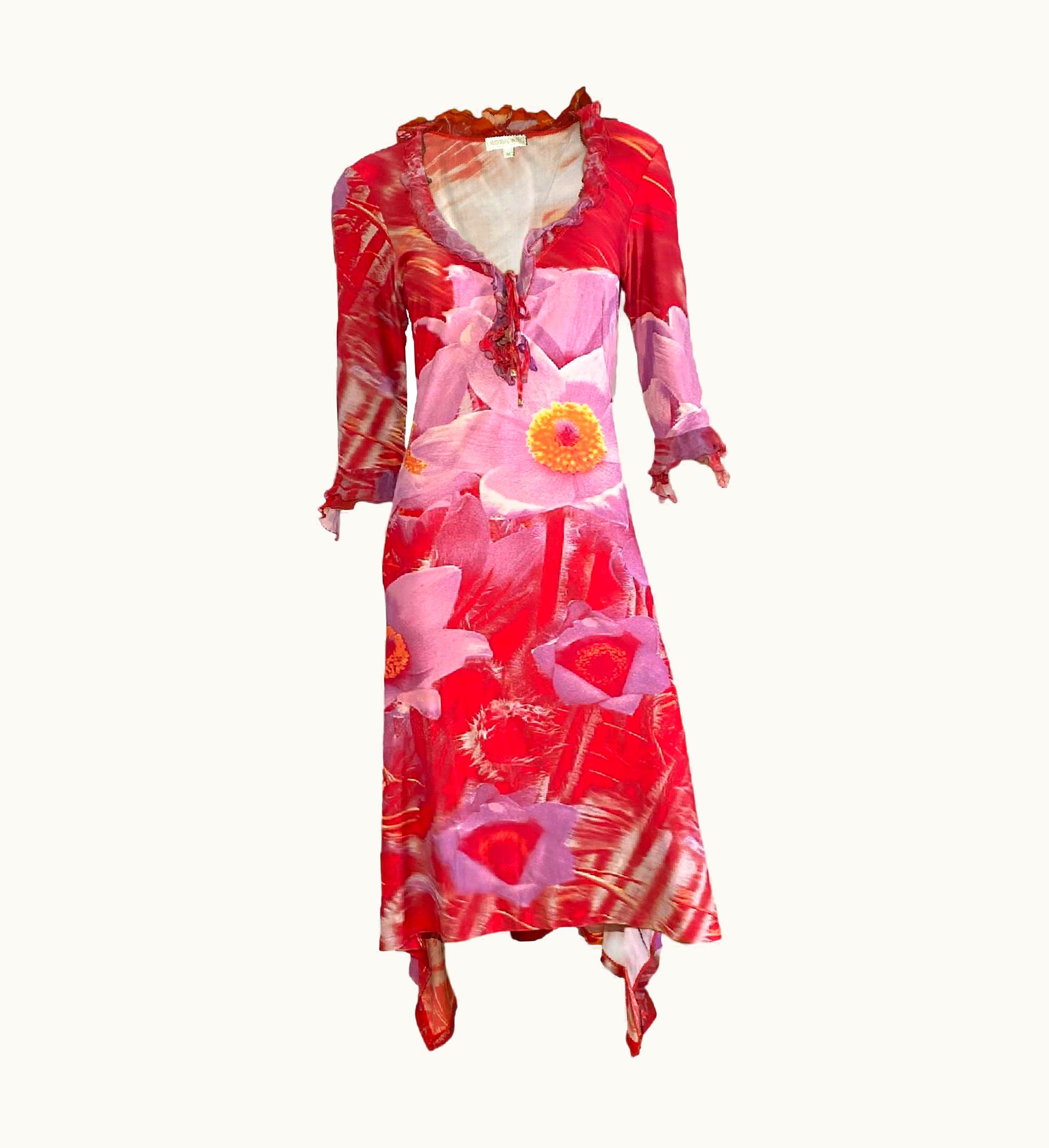 Roberto Cavalli Roberto Cavalli S/S 2000 Floral Midi Dress